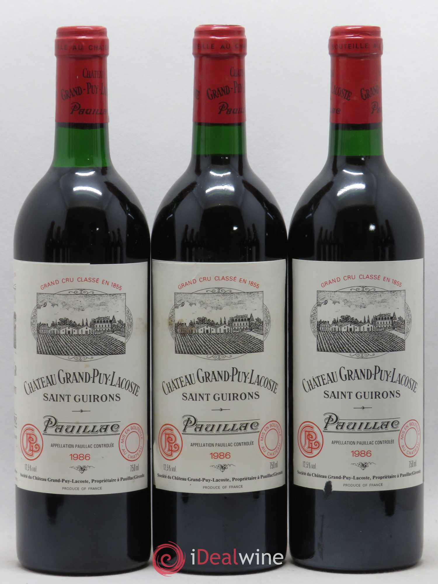 Château Grand Puy Lacoste 5ème Grand Cru Classé 1986 - Lot de 12 bouteilles - 1