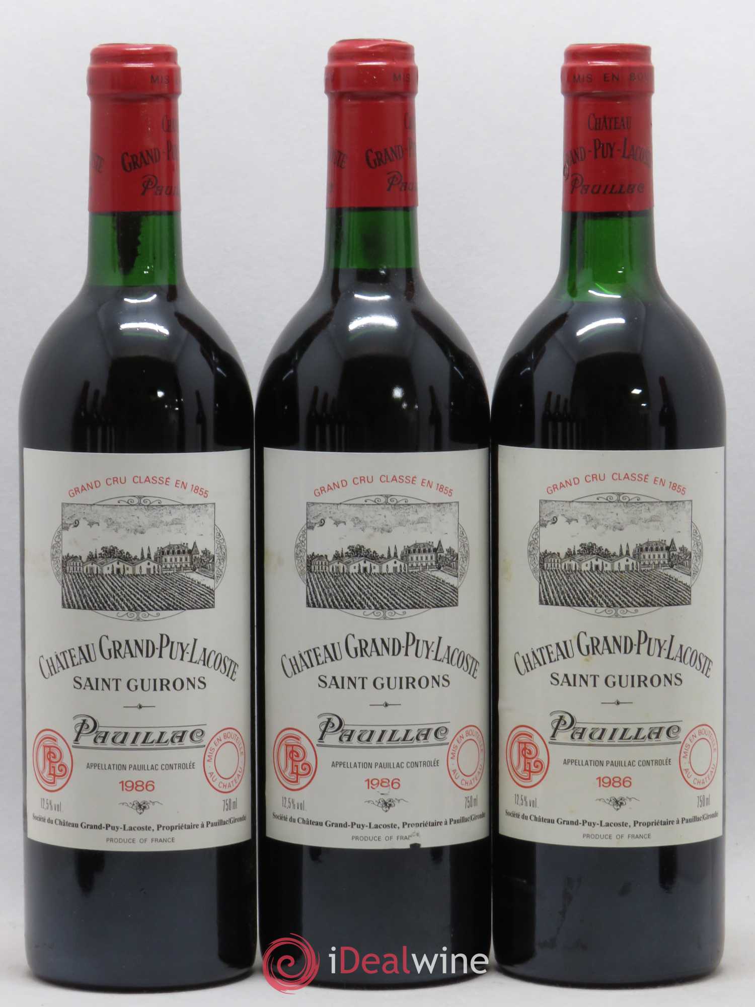 Château Grand Puy Lacoste 5ème Grand Cru Classé 1986 - Lot de 12 bouteilles - 2