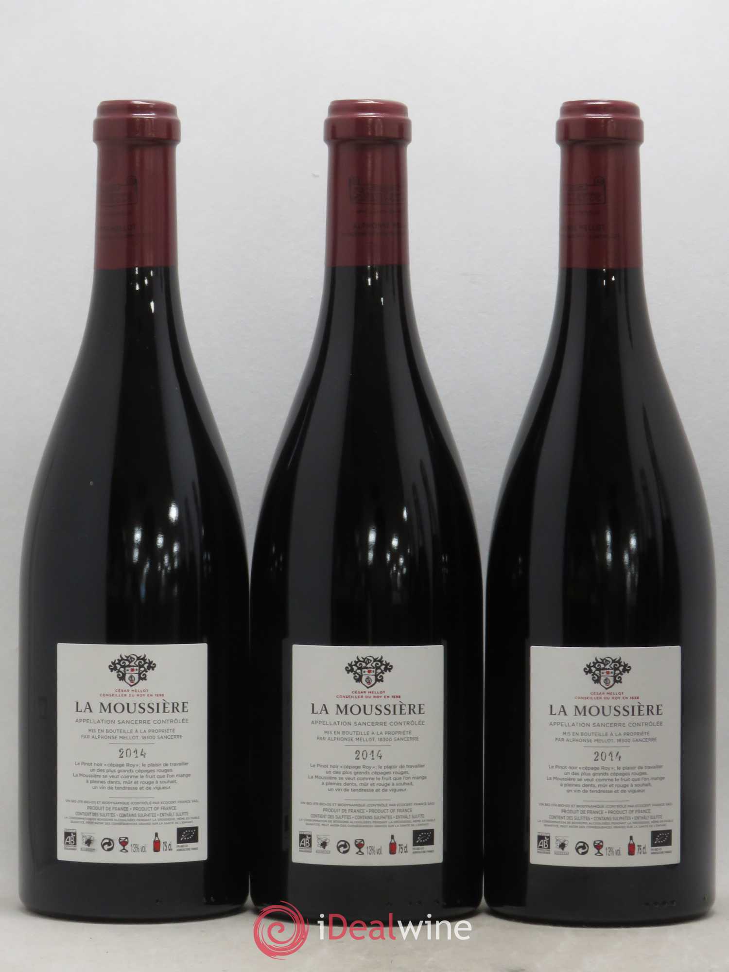 Sancerre La Moussière Alphonse Mellot 2014 - Lot de 3 bouteilles - 1