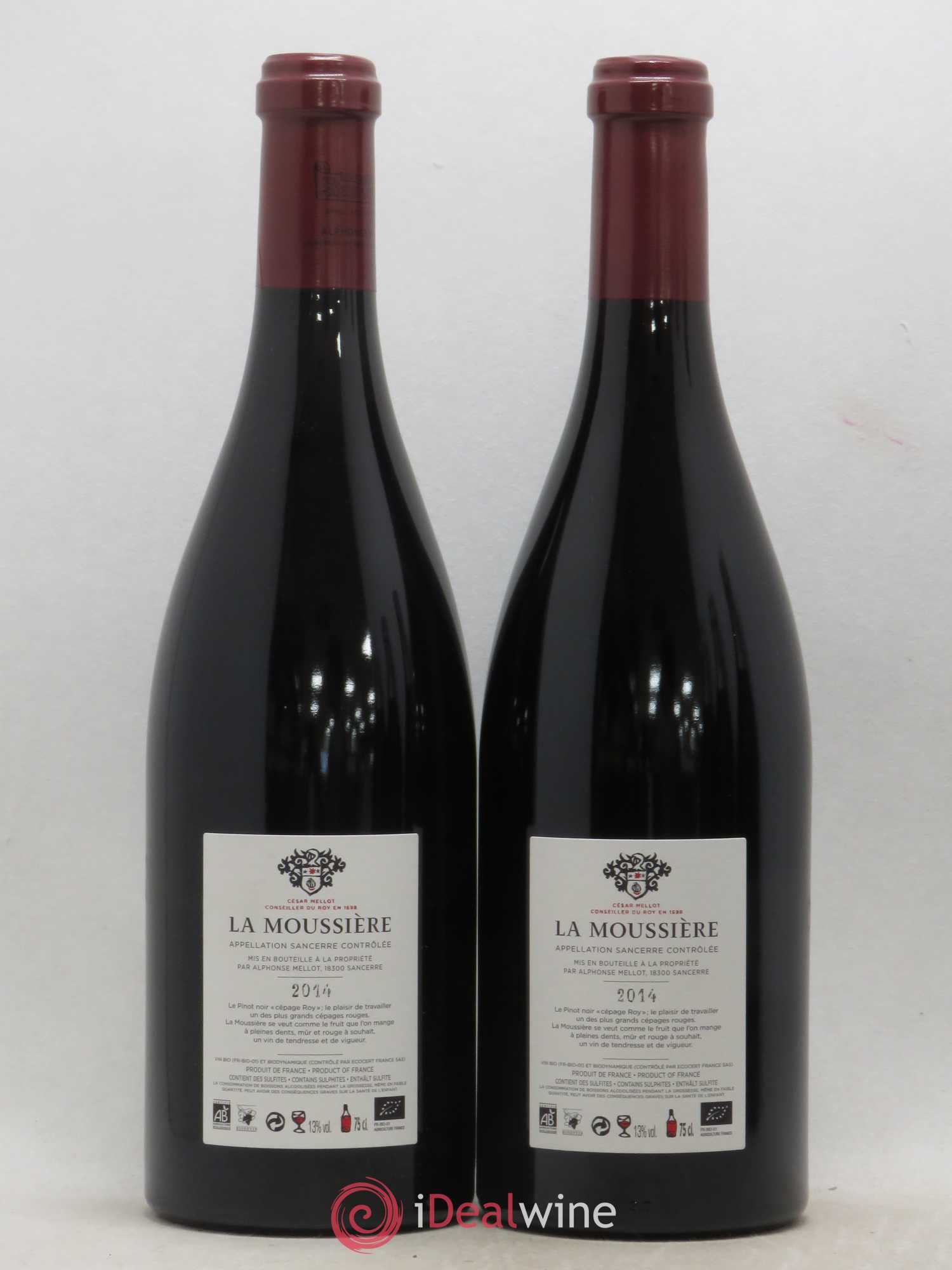 Sancerre La Moussière Alphonse Mellot 2014 - Lot de 2 bouteilles - 1
