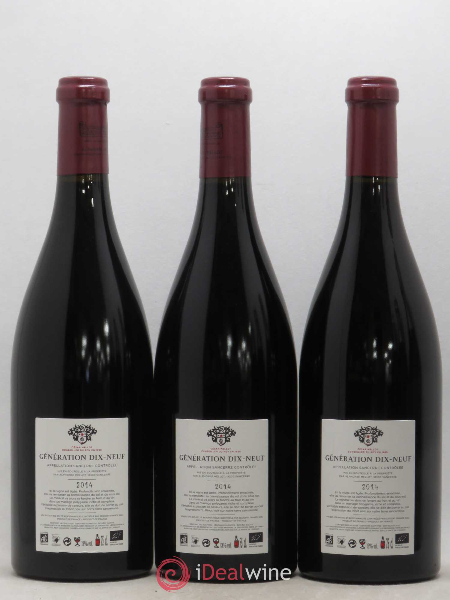 Sancerre Génération XIX Alphonse Mellot 2014 - Lot de 3 bouteilles - 1