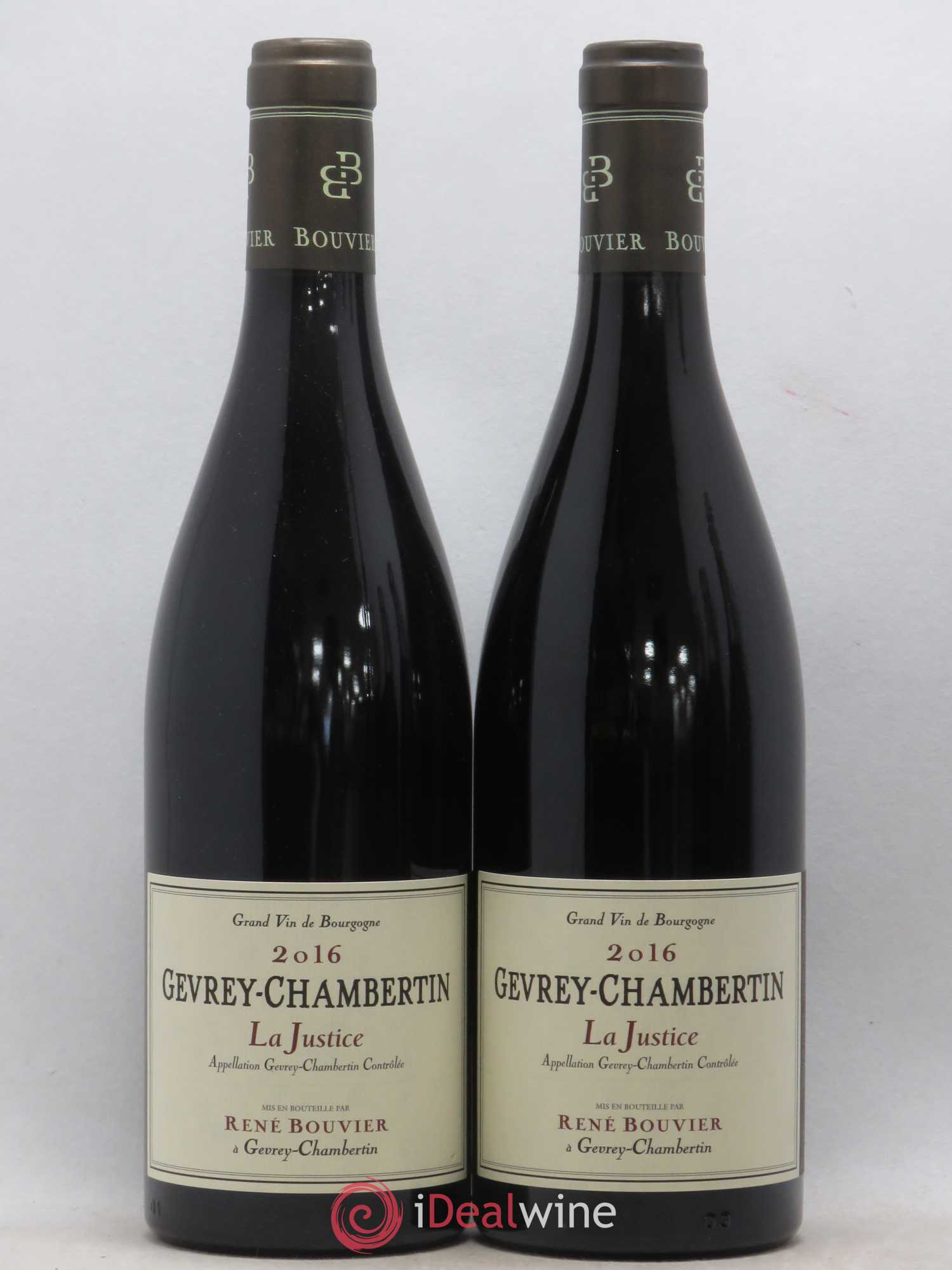 Gevrey-Chambertin La Justice René Bouvier (Domaine) 2016 - Lot de 2 bouteilles - 0