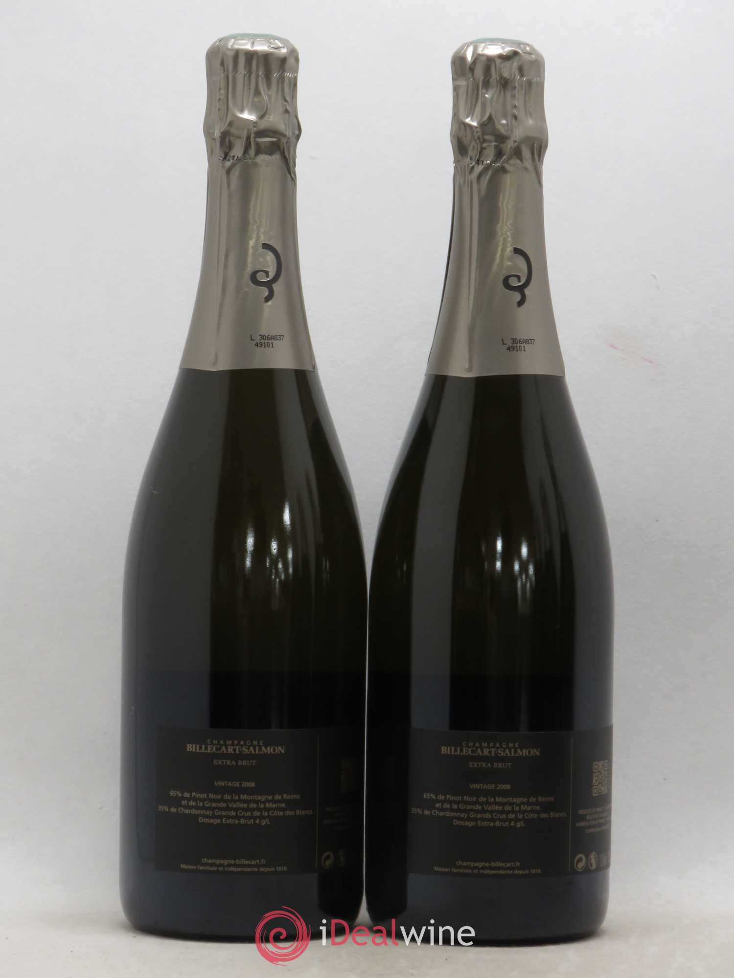 Extra-Brut Billecart-Salmon Vintage 2008 - Lot of 2 bottles - 1
