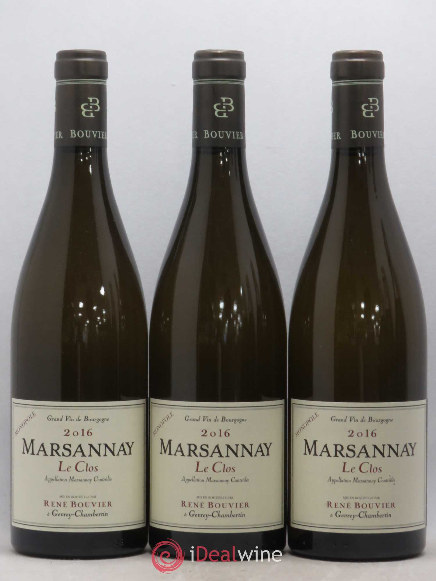 Marsannay Le Clos Monopole René Bouvier (Domaine) 2016 - Lot de 3 bouteilles - 0