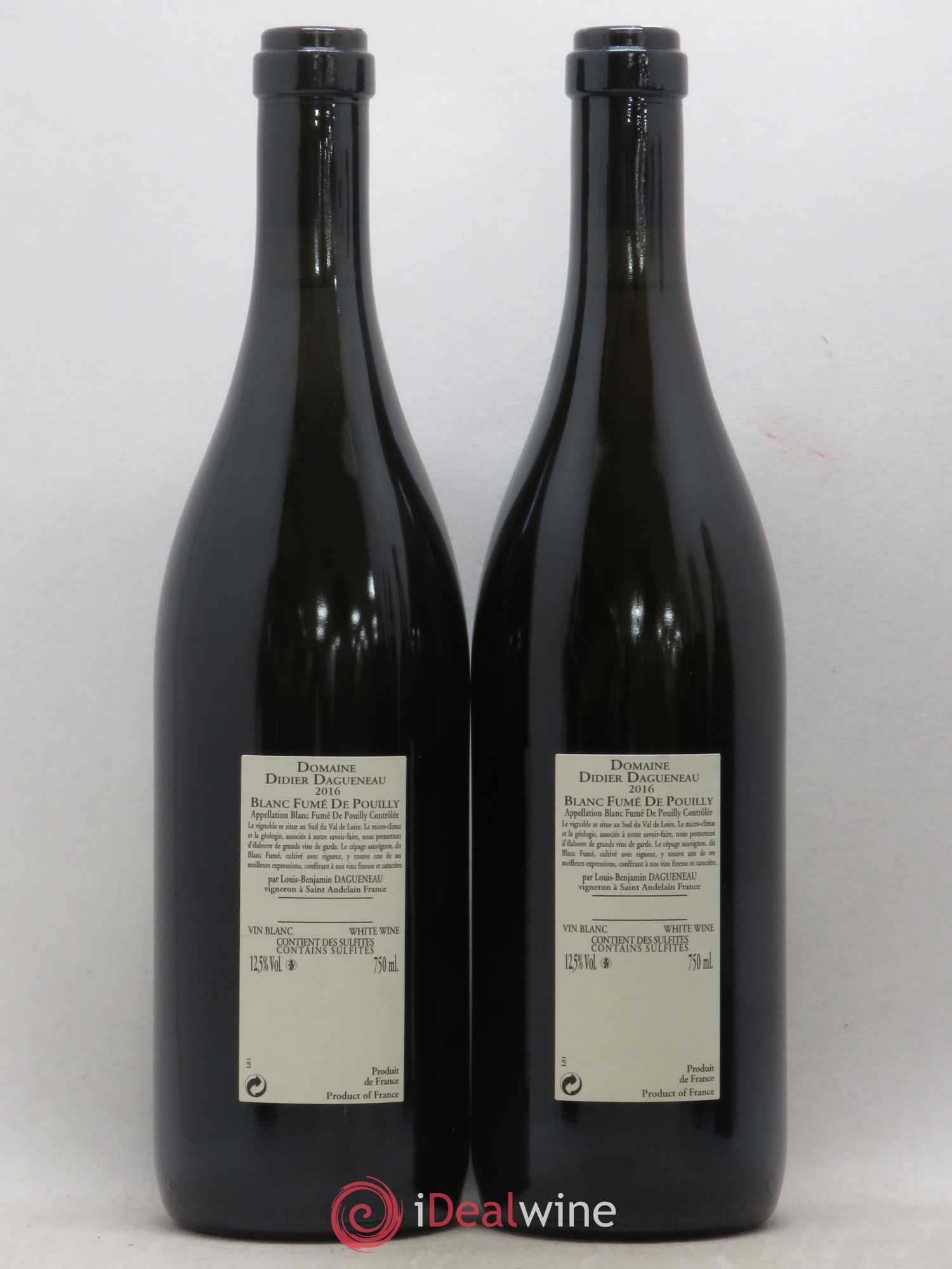 Vin de France (anciennement Pouilly-Fumé) Buisson Renard Dagueneau (Domaine Didier - Louis-Benjamin) 2016 - Lot de 2 bouteilles - 1