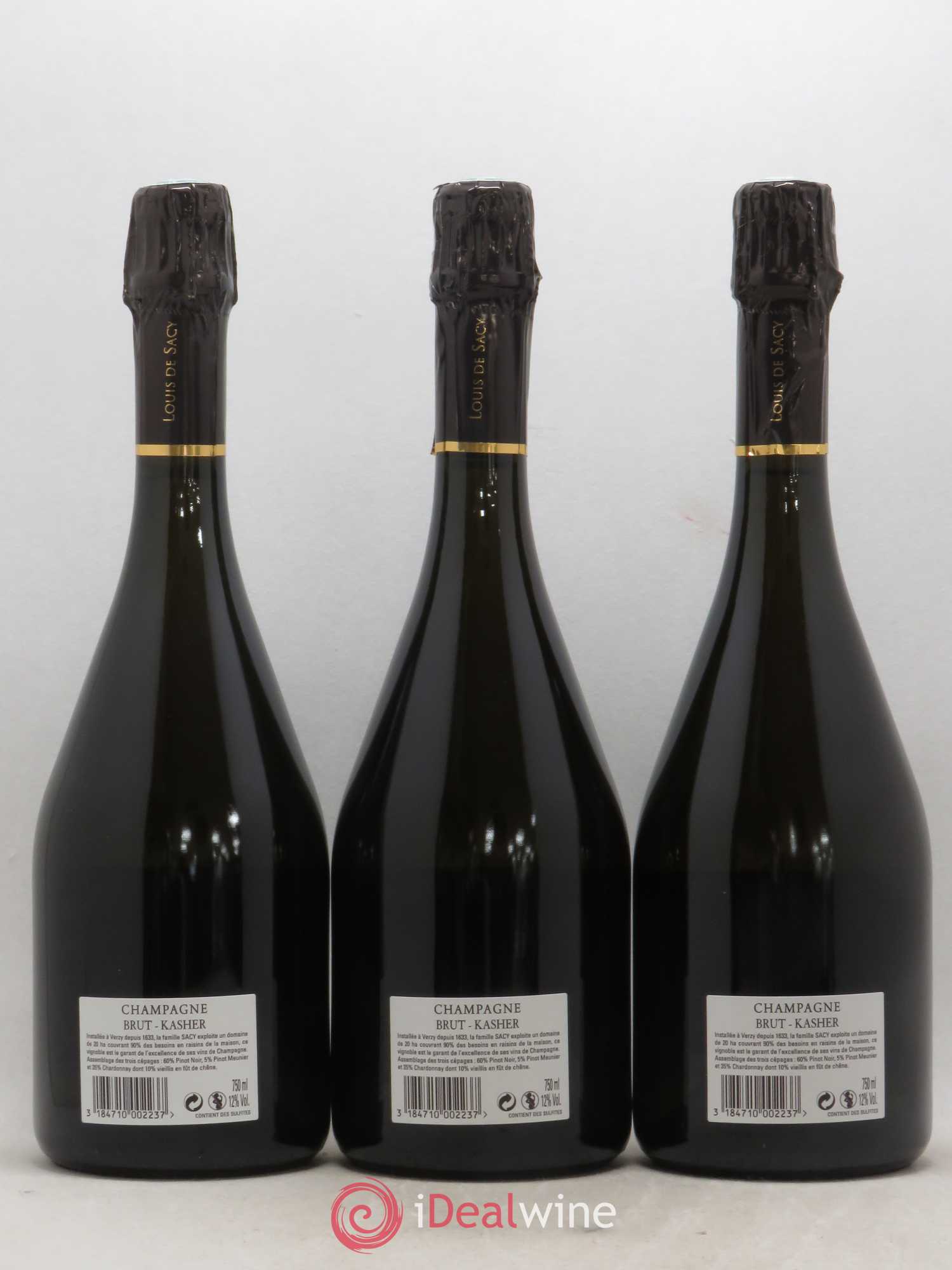 Champagne Brut Kasher Louis de Sacy - Posten von 3 Flaschen - 1