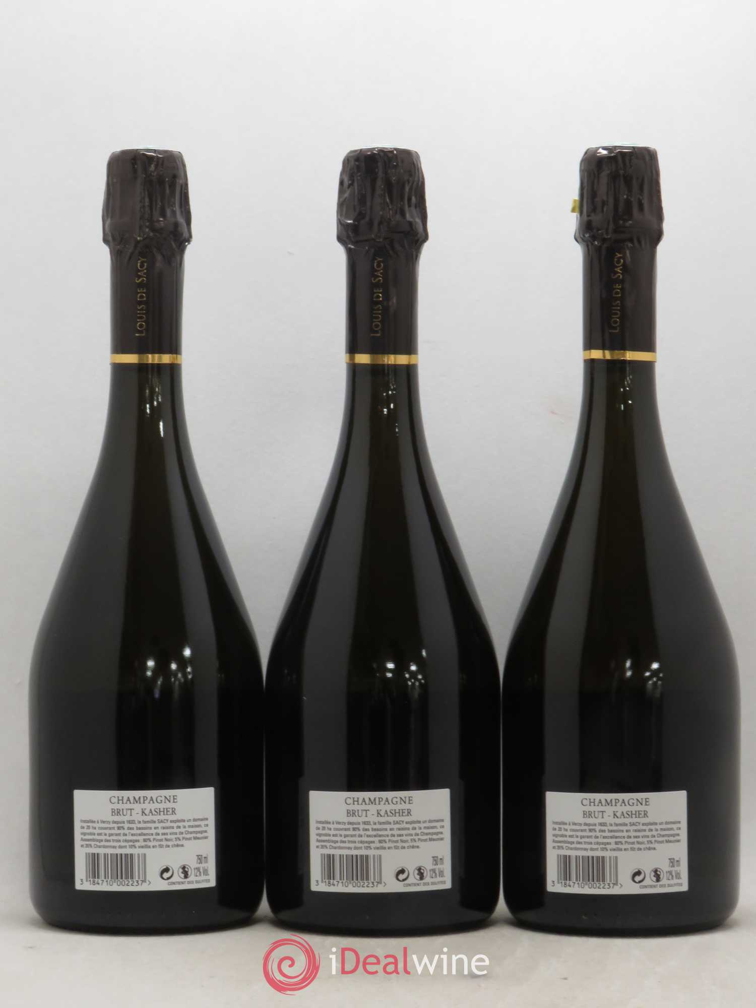 Champagne Brut Kasher Louis de Sacy - Lot de 3 bouteilles - 1