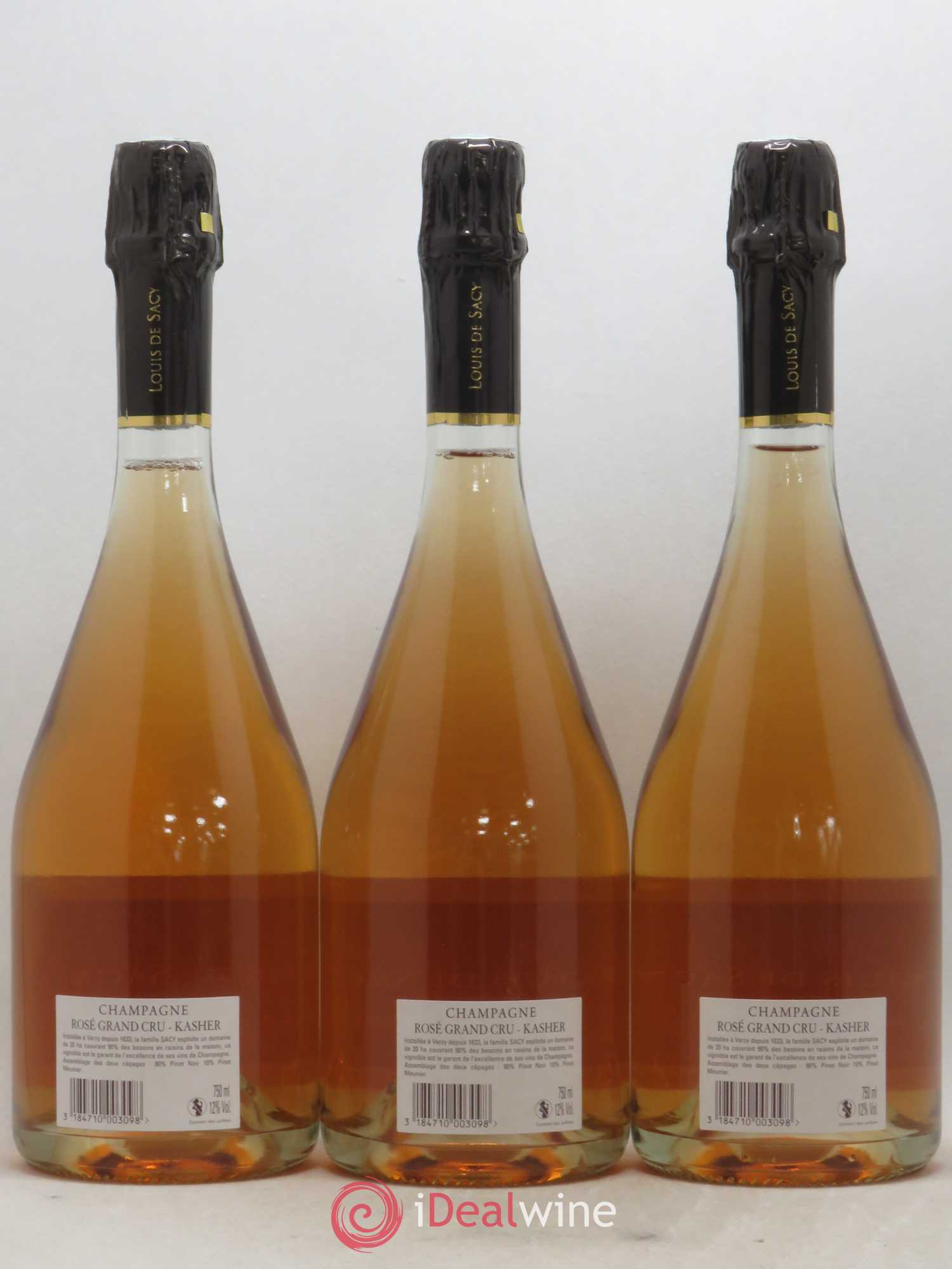 Champagne - Grand Cru Kacher Louis de Sacy - Posten von 3 Flaschen - 1