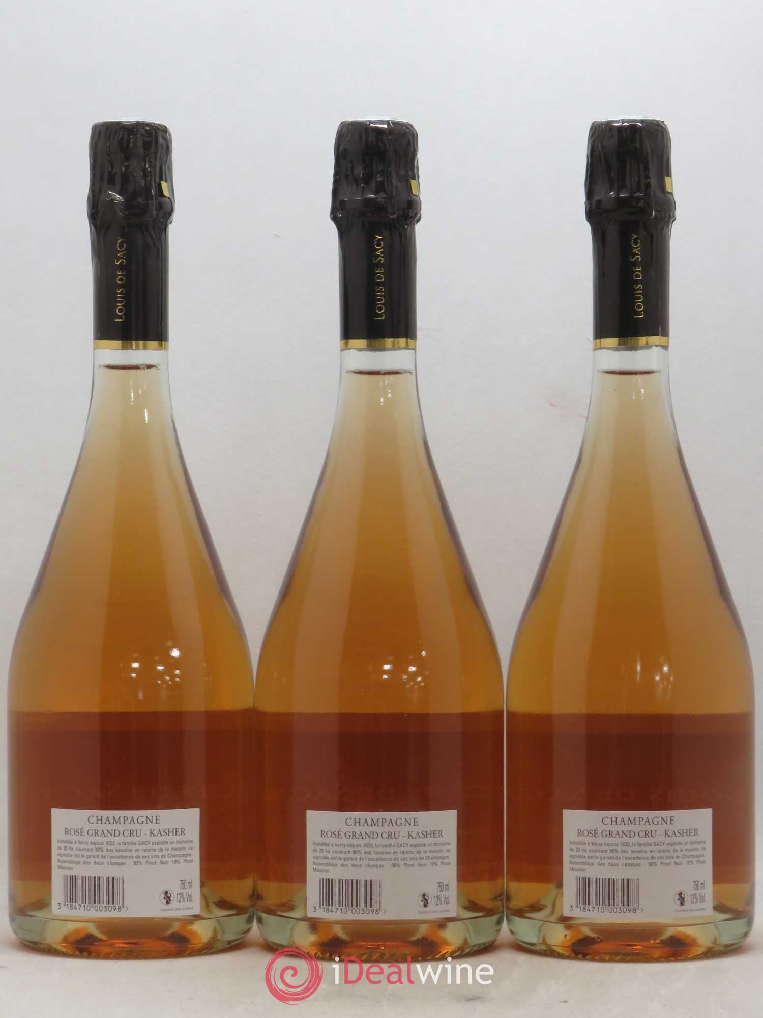 Champagne - Grand Cru Kacher Mévuchal Louis de Sacy - Posten von 3 Flaschen - 1