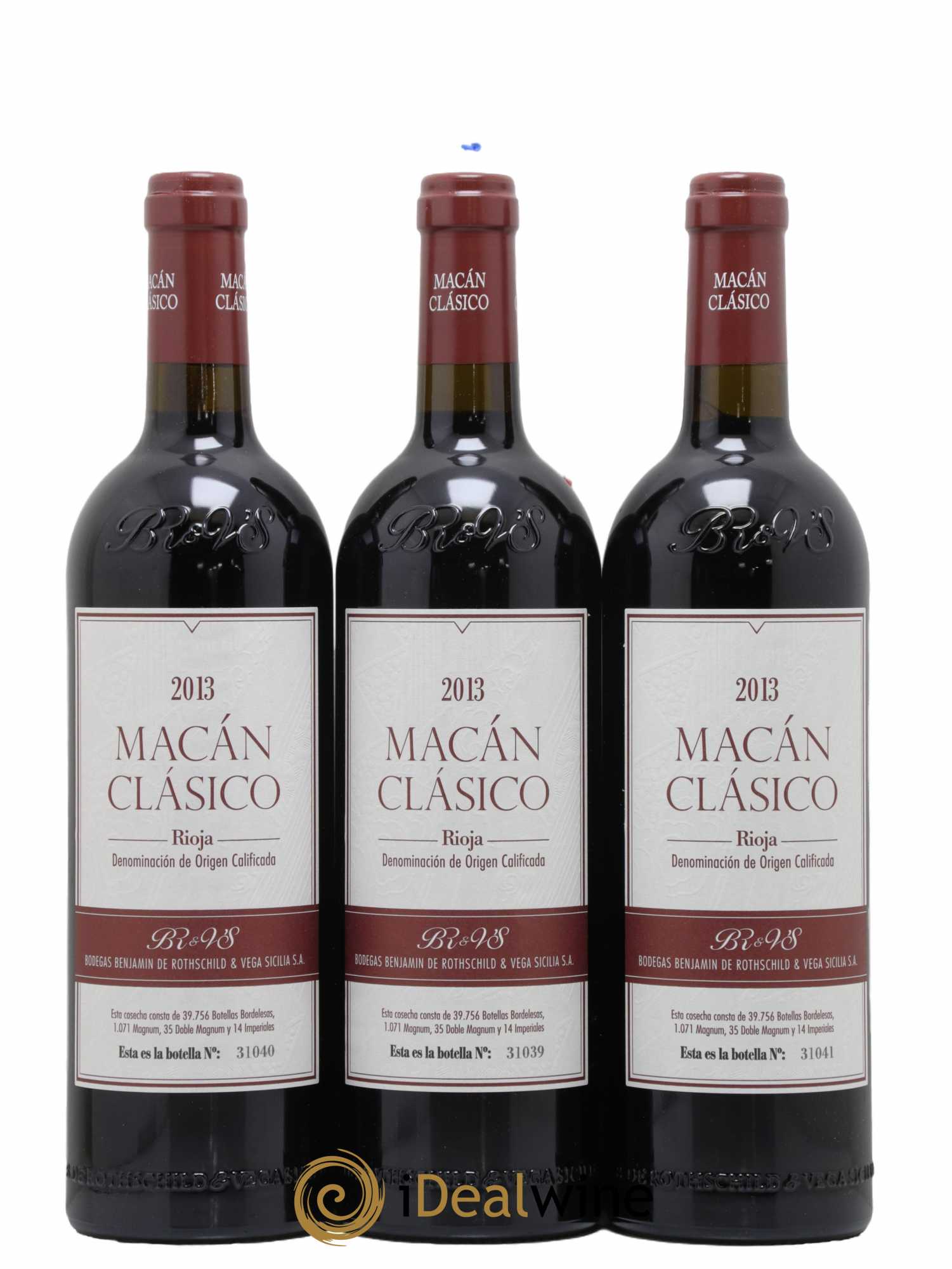 Rioja DOCa Macan Benjamin de Rothschild & Vega Sicilia S.A 2013 - Lot de 3 bouteilles - 0