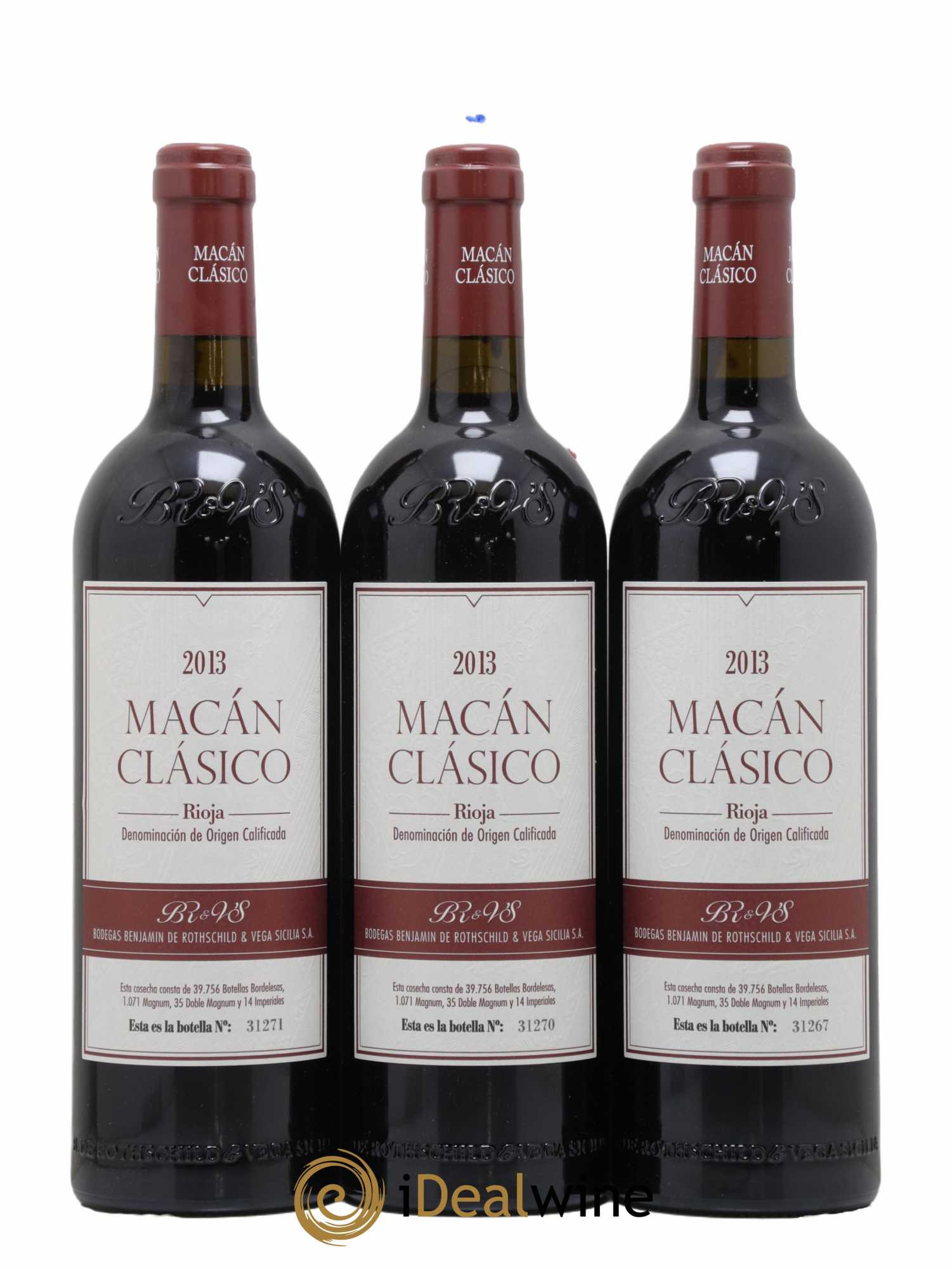 Rioja DOCa Macan Benjamin de Rothschild & Vega Sicilia S.A 2013 - Posten von 3 Flaschen - 0