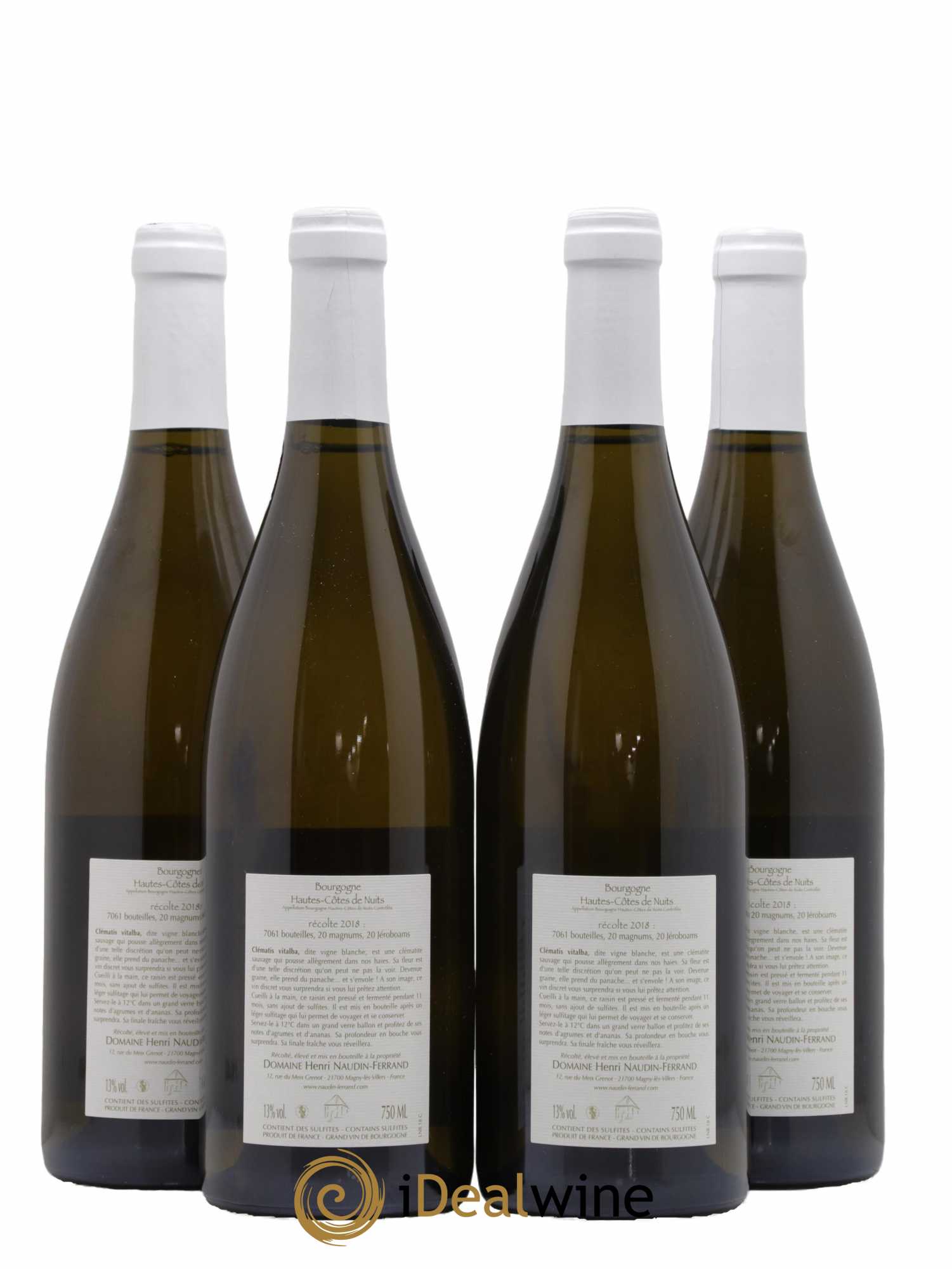 Hautes-Côtes de Nuits Clématis vitalba Naudin-Ferrand (Domaine) 2018 - Lot de 4 bouteilles - 1