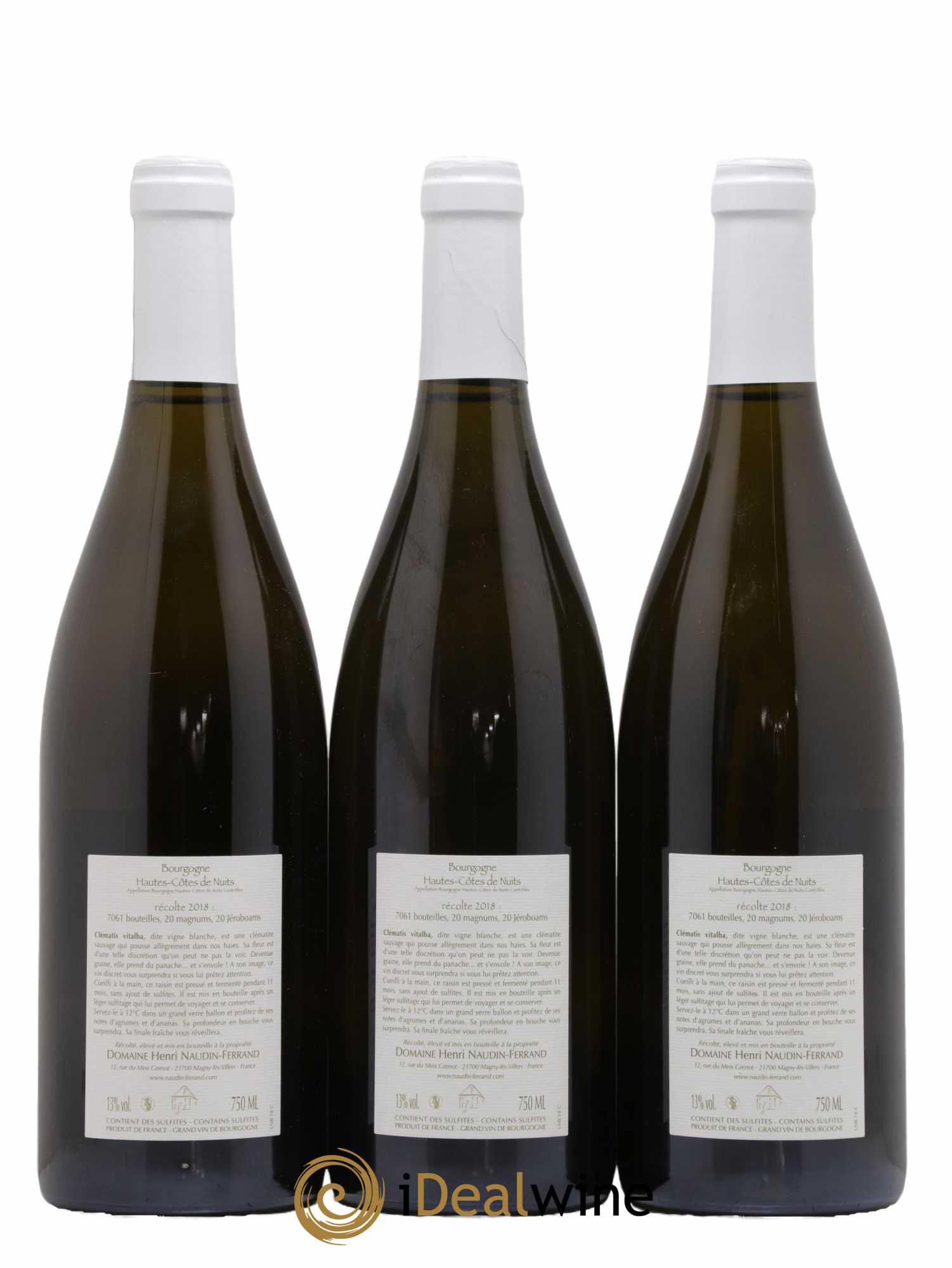Hautes-Côtes de Nuits Clématis vitalba Naudin-Ferrand (Domaine) 2018 - Lot de 3 bouteilles - 1