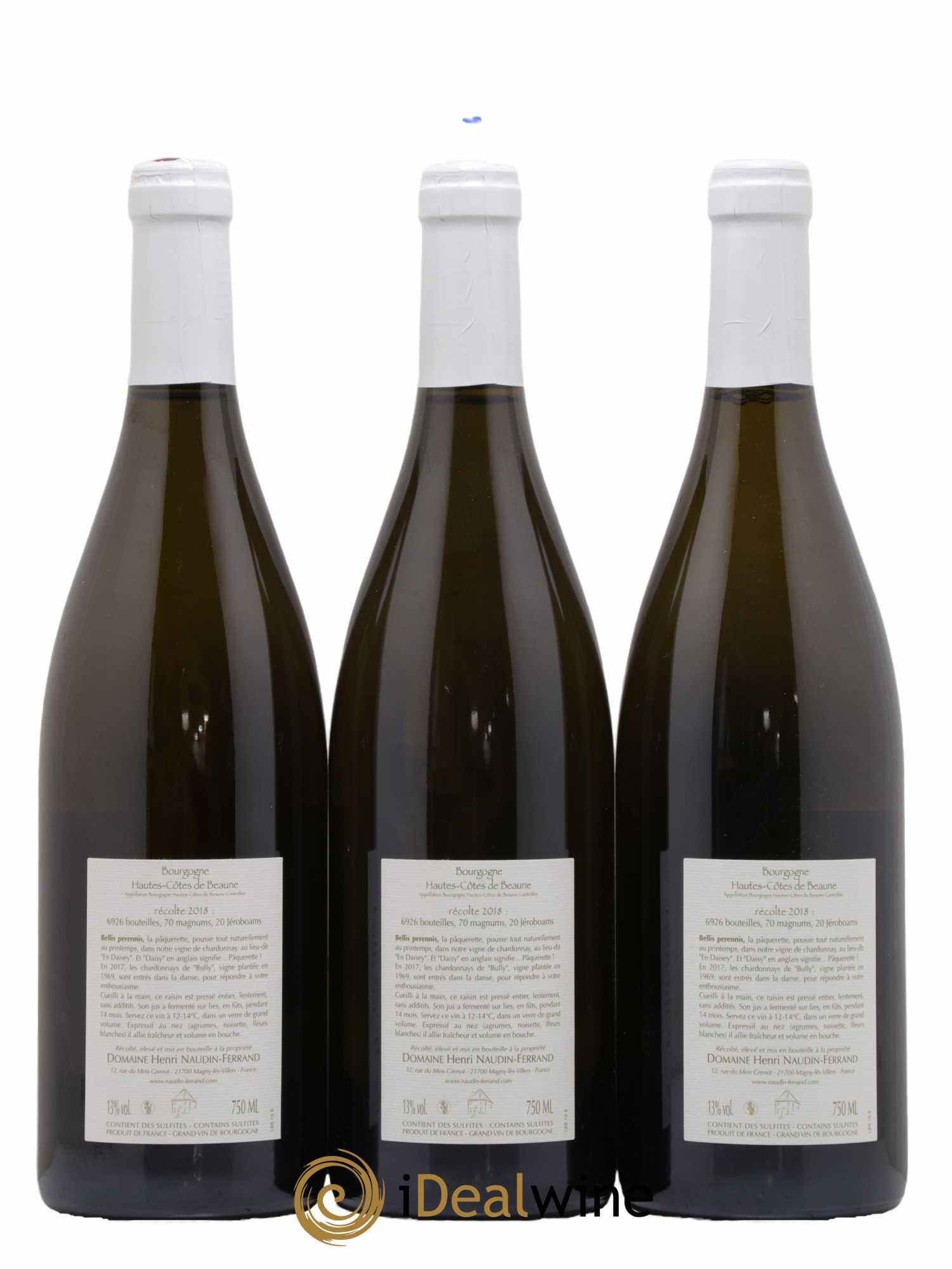 Hautes-Côtes de Beaune Bellis Perennis Naudin-Ferrand (Domaine) 2018 - Lot de 3 bouteilles - 1
