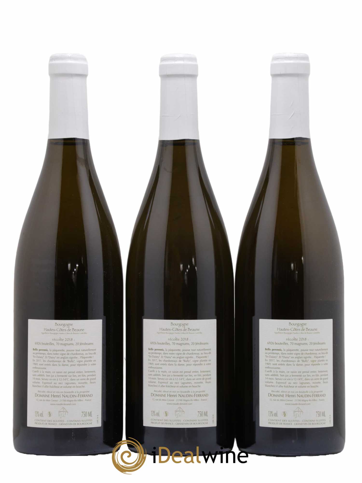 Hautes-Côtes de Beaune Bellis Perennis Naudin-Ferrand (Domaine) 2018 - Lot de 3 bouteilles - 1