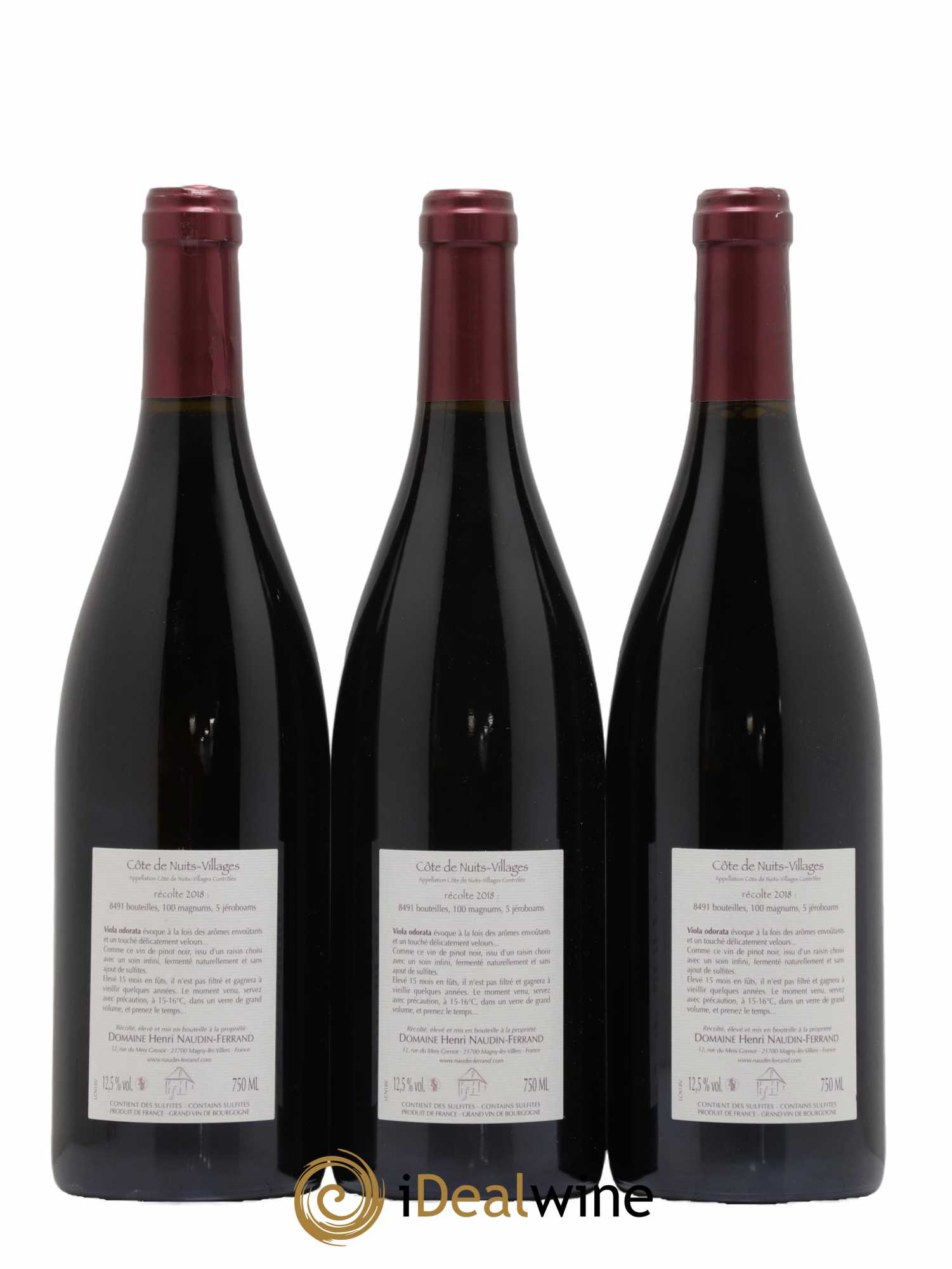 Côte de Nuits-Villages Viola Odorata Naudin-Ferrand (Domaine) 2018 - Lot de 3 bouteilles - 1