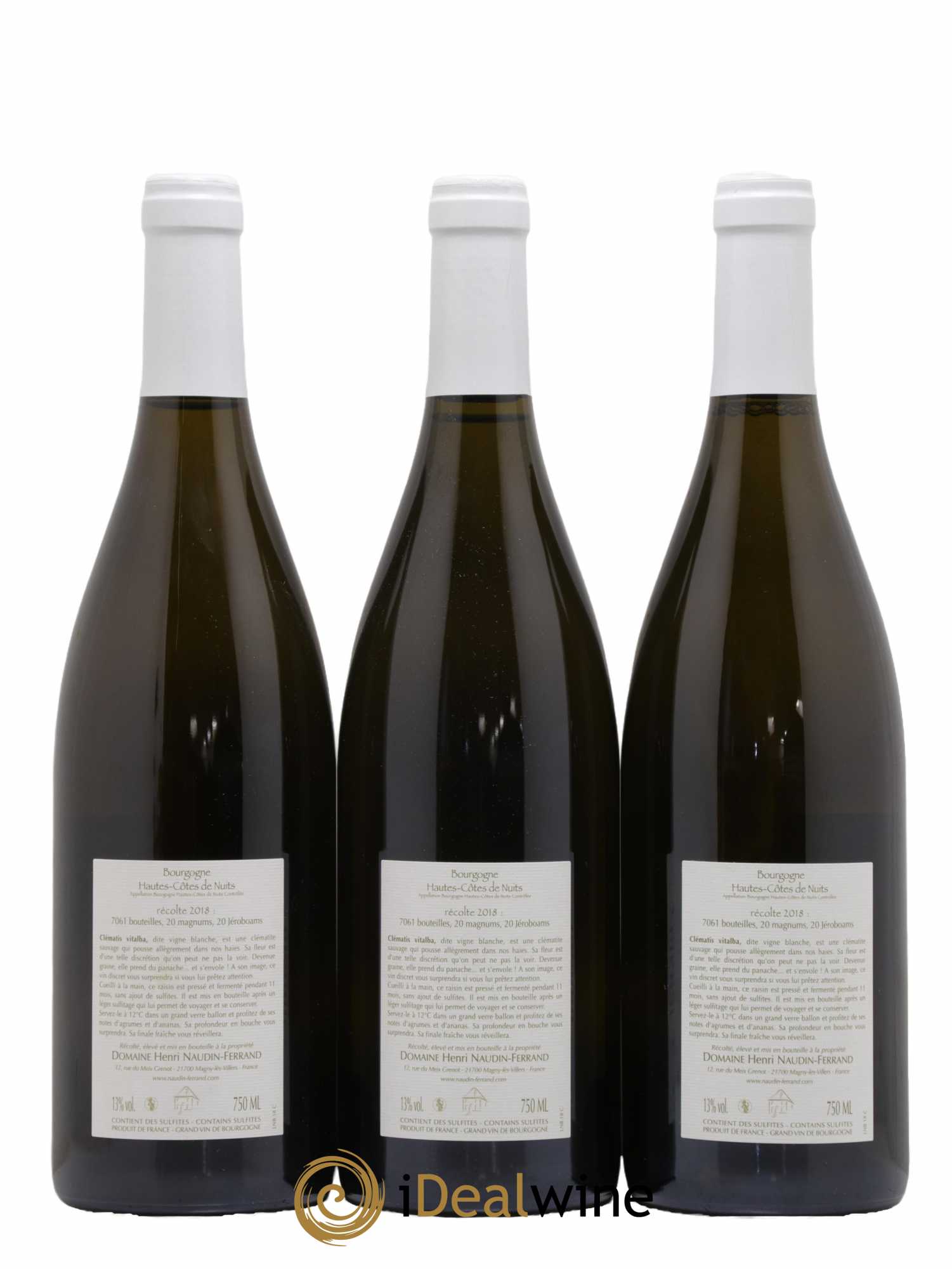 Hautes-Côtes de Nuits Clématis vitalba Naudin-Ferrand (Domaine) 2018 - Posten von 3 Flaschen - 1