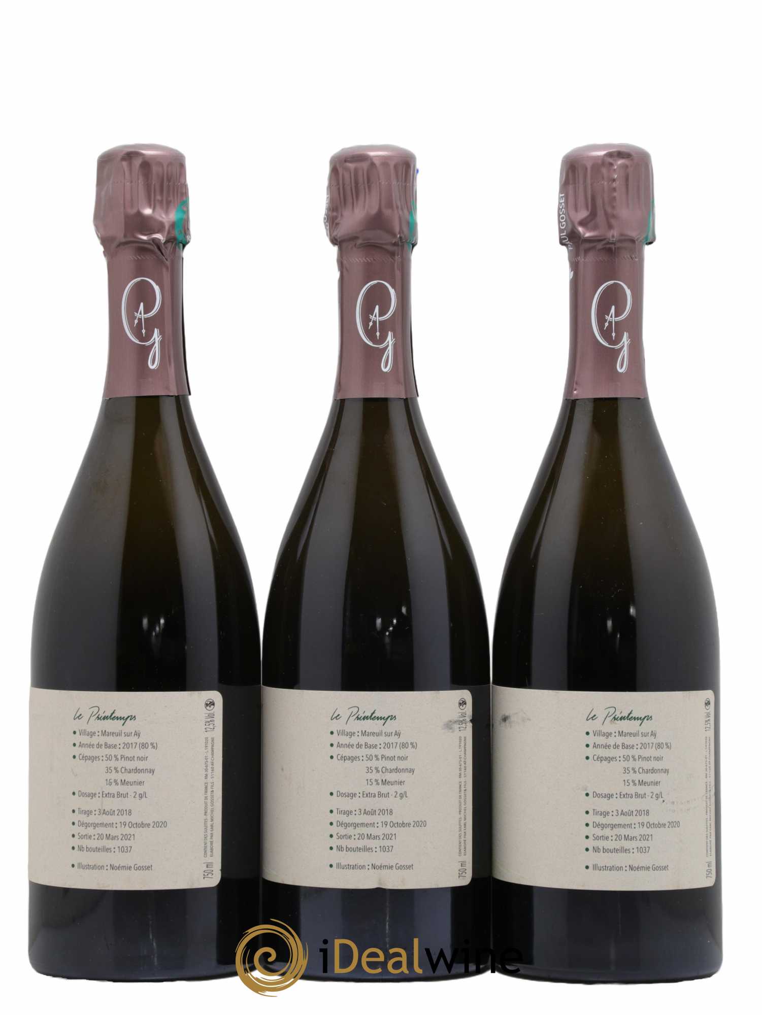Au Fil des Temps Le Printemps Paul Gosset Extra Brut - Lot de 3 bouteilles - 1