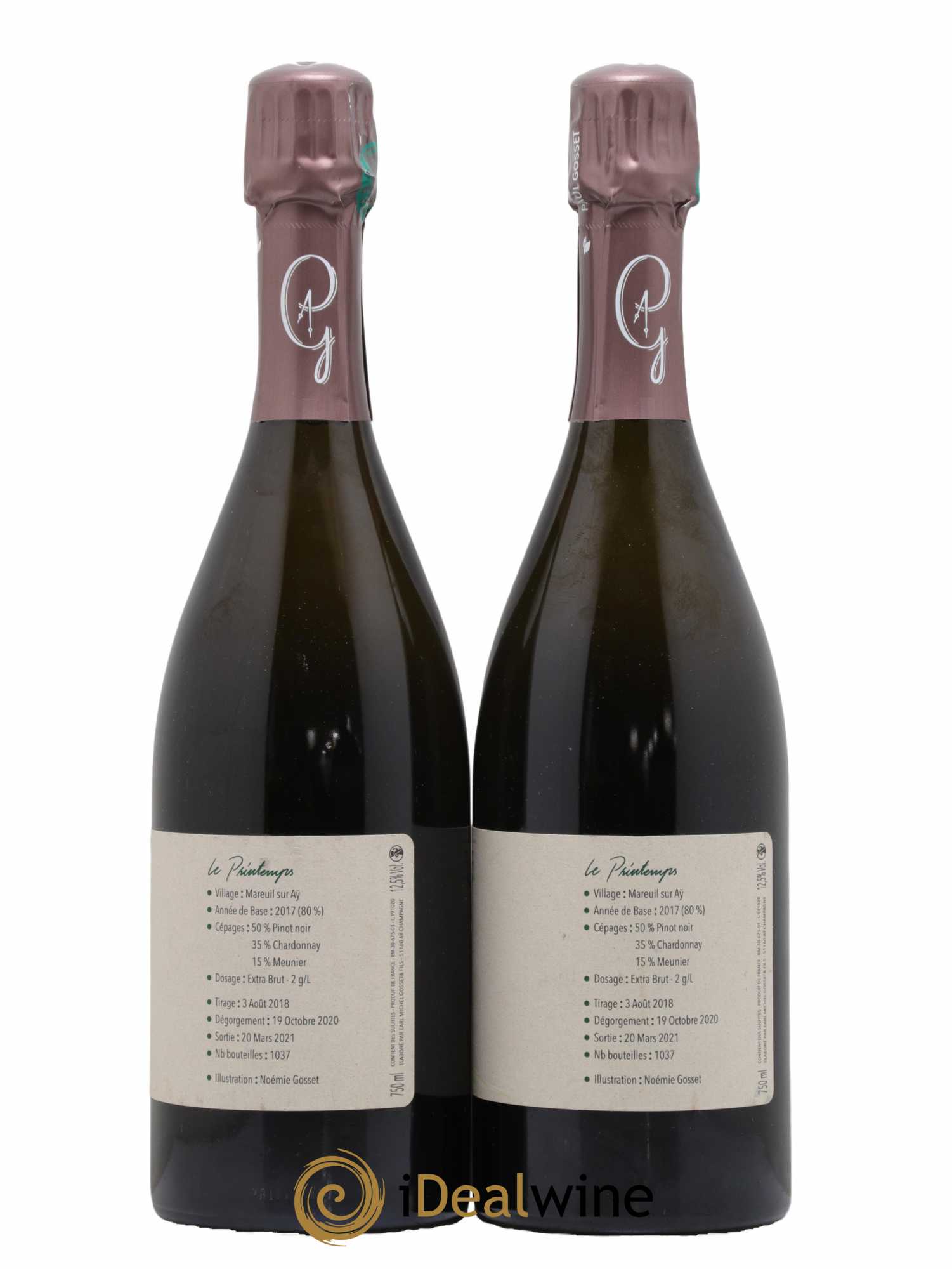 Au Fil des Temps Le Printemps Paul Gosset Extra Brut - Lot de 2 bouteilles - 1