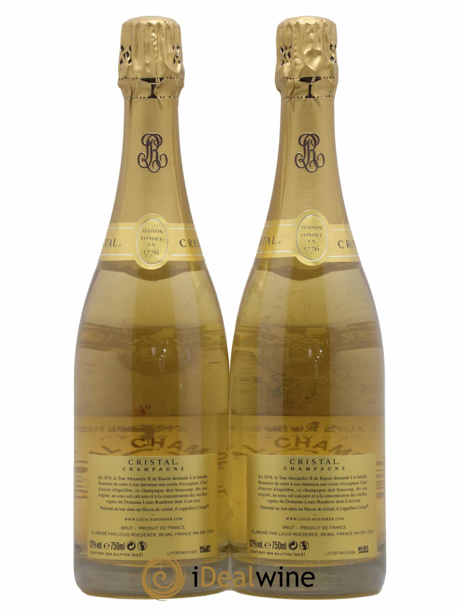 Cristal Louis Roederer 2012 - Lot of 2 bottles - 1