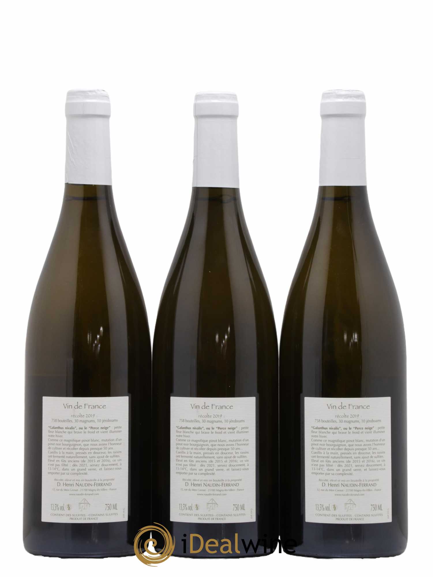 Vin de France Galanthus Nivalis Naudin-Ferrand (Domaine) 2019 - Lotto di 3 bottiglie - 1