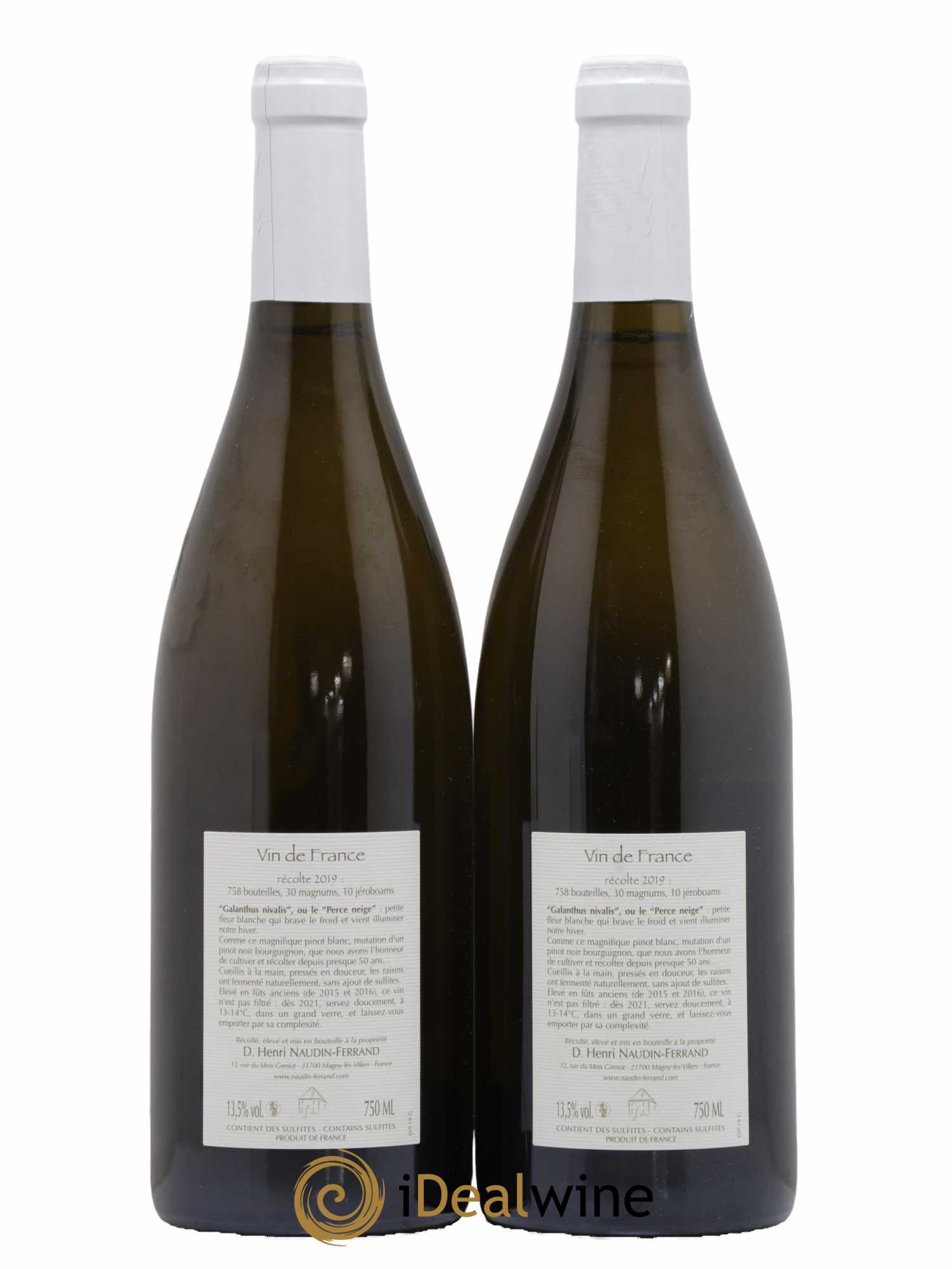 Vin de France Galanthus Nivalis Naudin-Ferrand (Domaine) 2019 - Lot de 2 bouteilles - 1