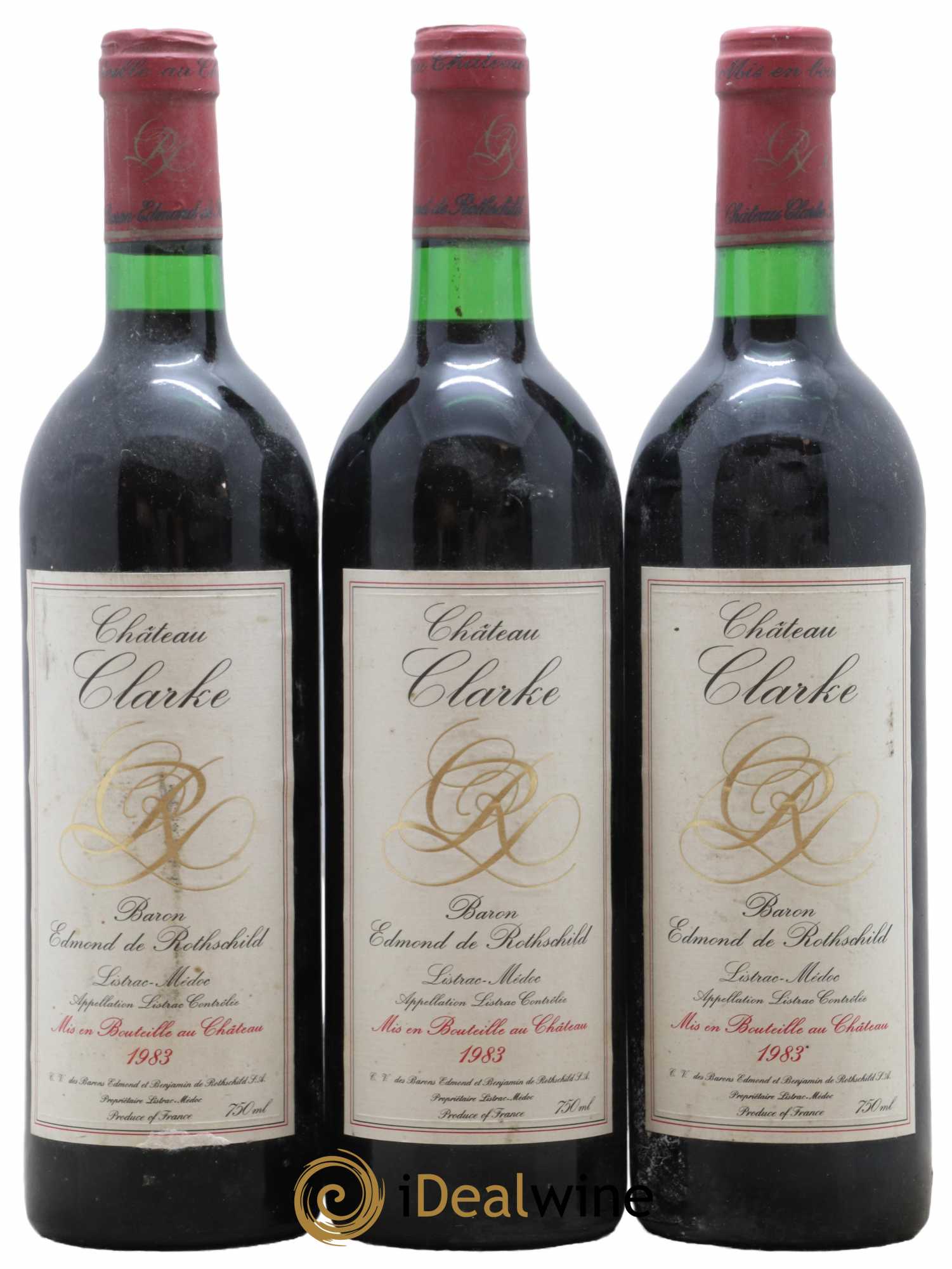 Château Clarke 1983 - Lot de 3 bouteilles - 0