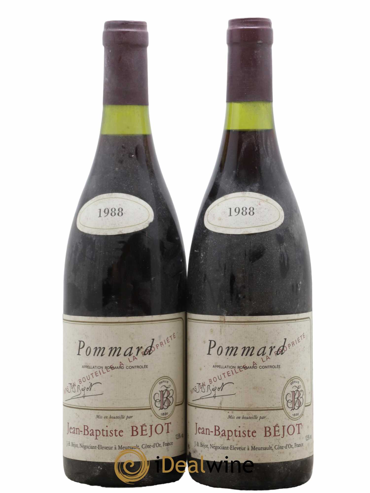 Pommard Jean Baptiste Béjot 1988 - Lot de 2 bouteilles - 0