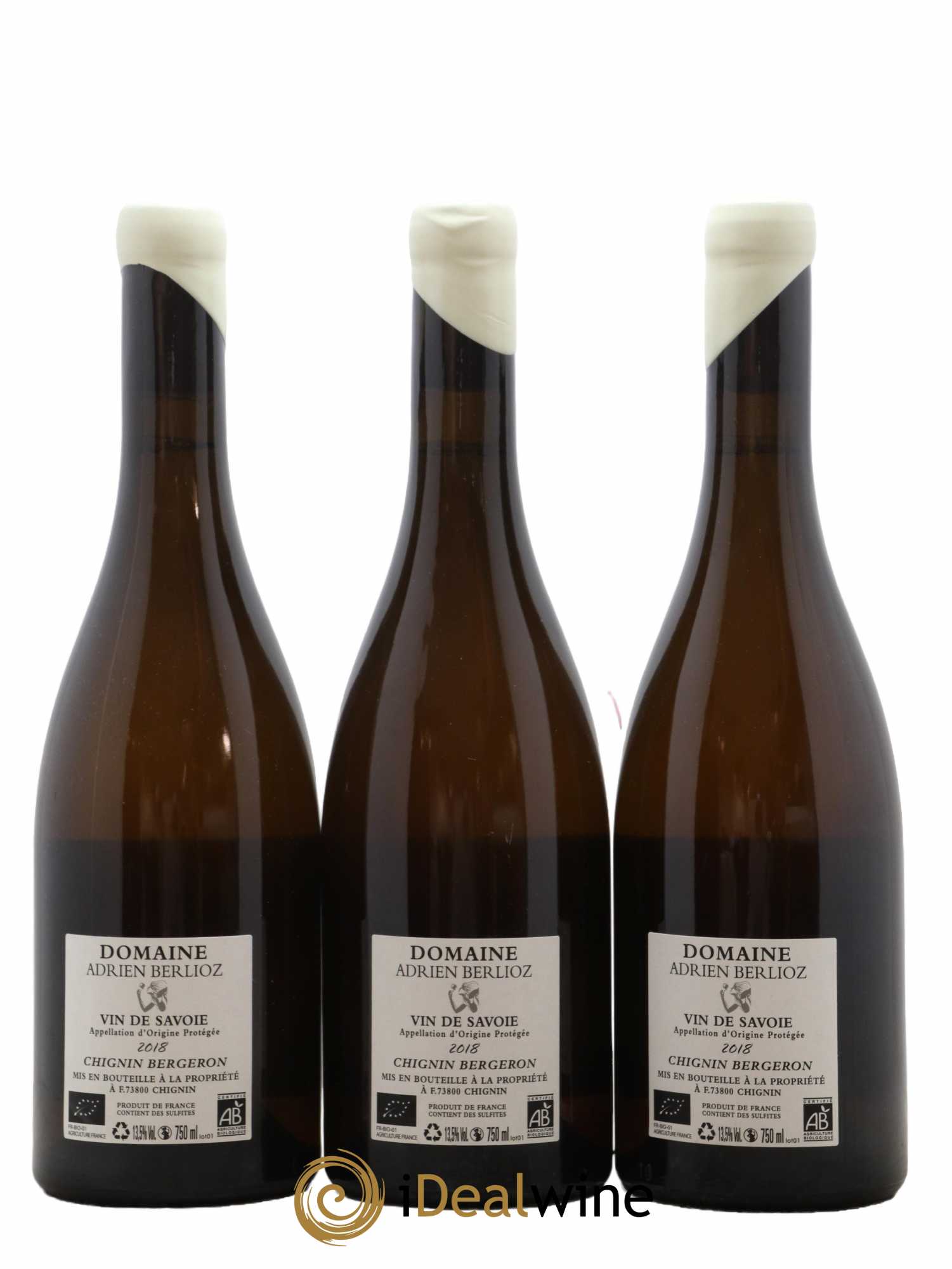 Vin de Savoie Chignin Bergeron Cuvée Euphrasie Adrien Berlioz 2018 - Lot de 3 bouteilles - 1