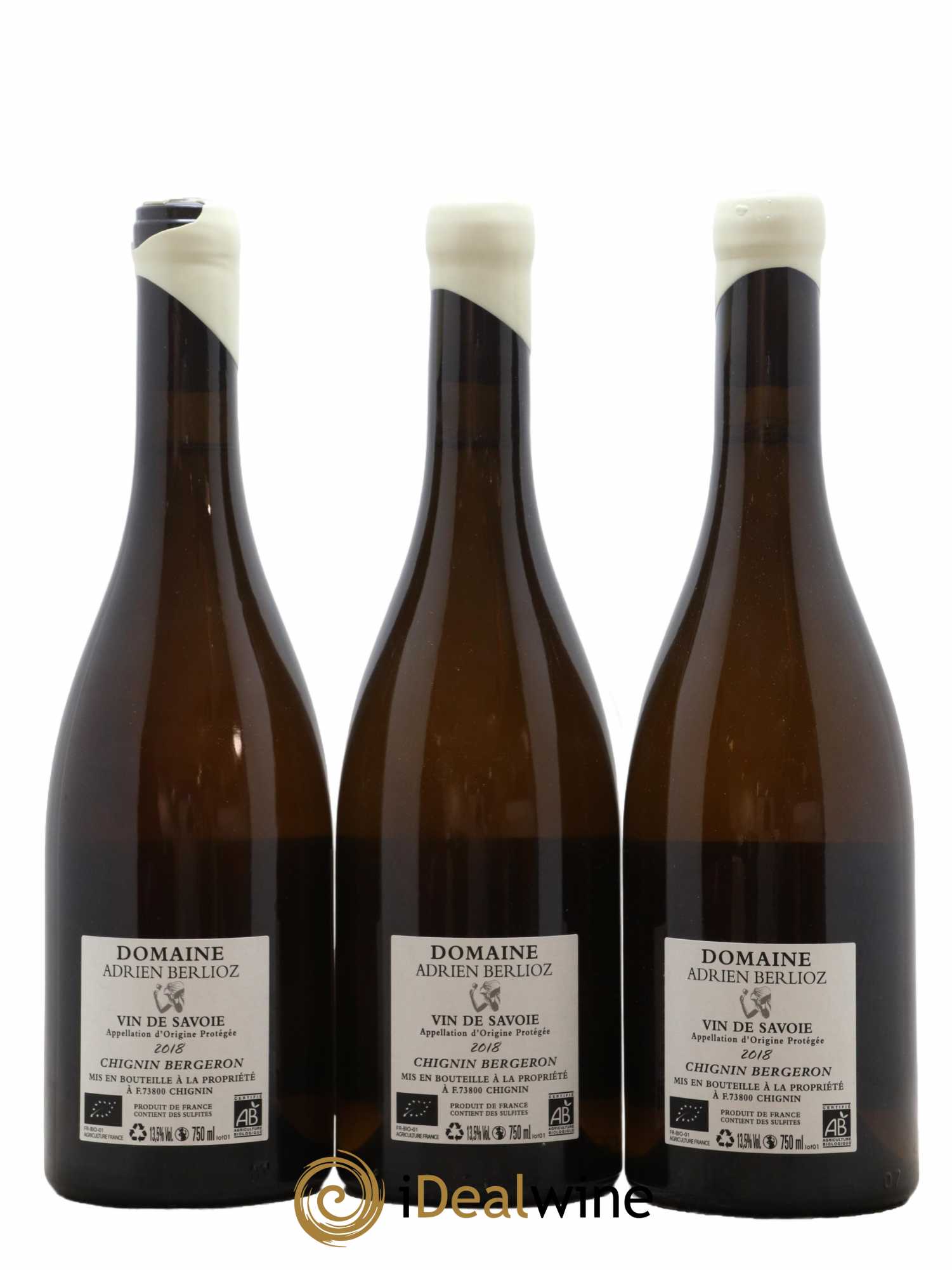 Vin de Savoie Chignin Bergeron Cuvée Euphrasie Adrien Berlioz 2018 - Lot de 3 bouteilles - 1
