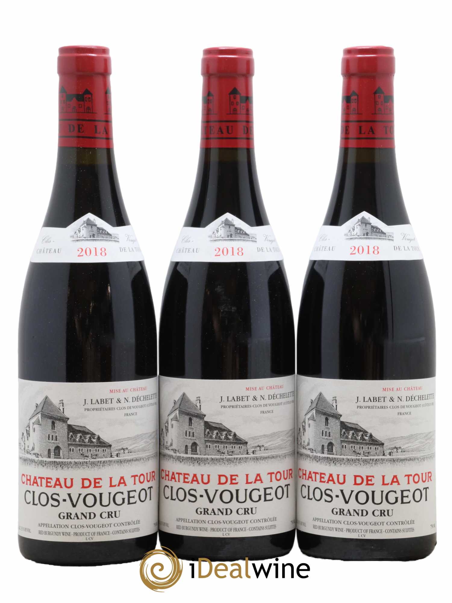 Clos de Vougeot Grand Cru Château de La Tour 2018 - Lot de 3 bouteilles - 0