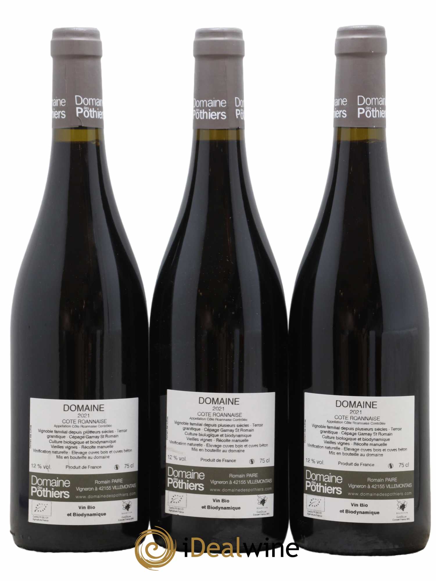 Côte Roannaise Domaine Domaine des Pothiers 2021 - Lot de 3 bouteilles - 1