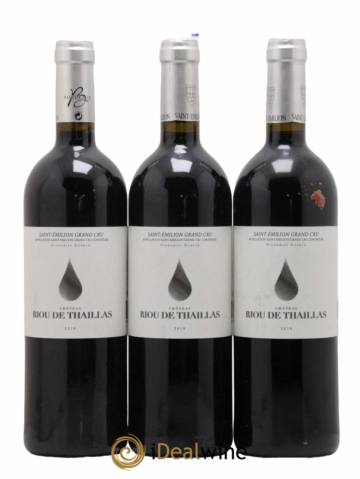 Saint-Émilion Grand Cru Chateau Riou De Thaillas 2018 - Lot de 3 bouteilles - 0