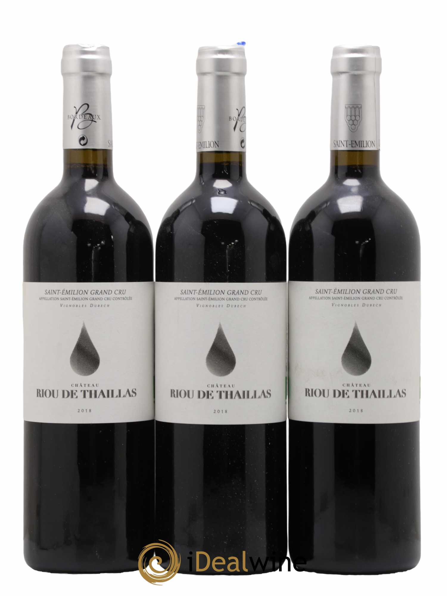 Saint-Émilion Grand Cru Chateau Riou De Thaillas 2018 - Lot de 3 bouteilles - 0