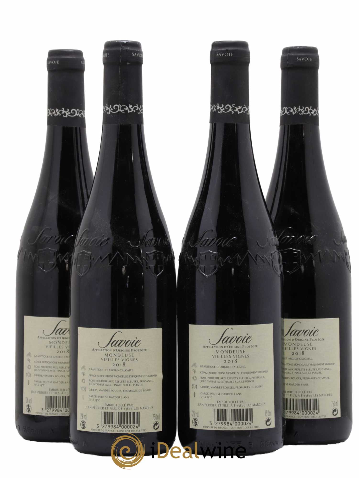 Vin de Savoie Mondeuse Vieilles Vignes Jean Perrier 2018 - Lot de 4 bouteilles - 1