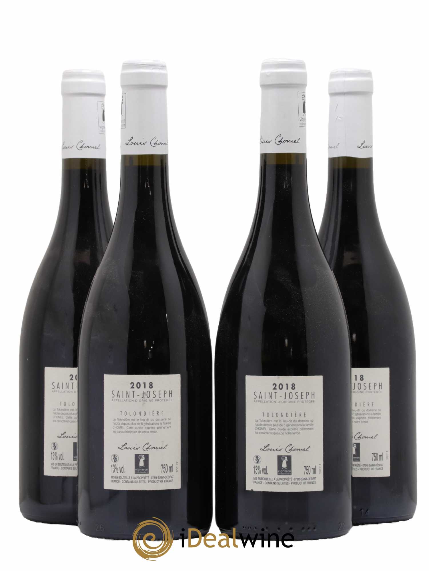 Saint-Joseph Tolondiere Louis Chomel 2018 - Lot de 4 bouteilles - 1