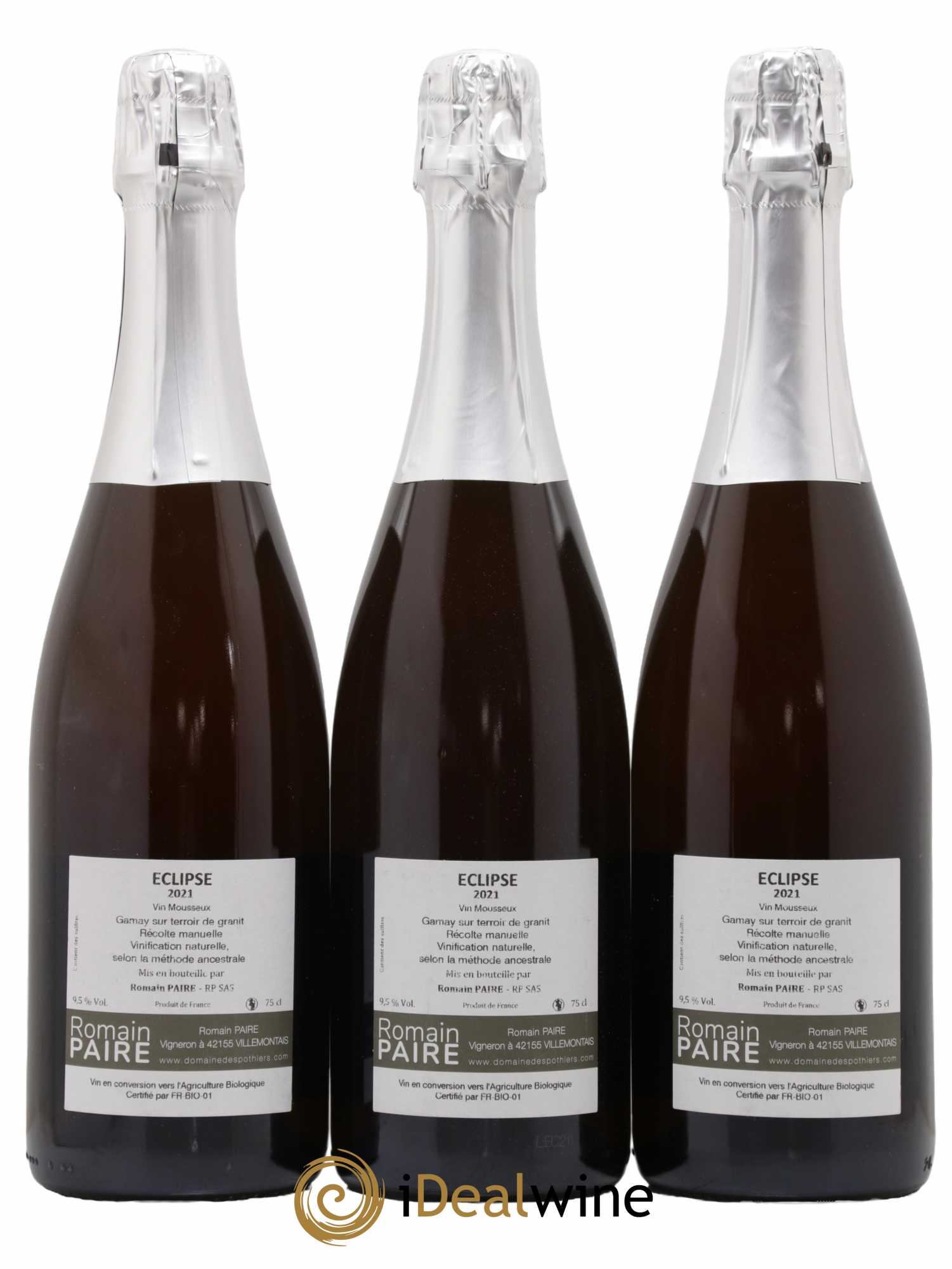 Vin de France Eclipse Romain Paire 2021 - Lot of 3 bottles - 1