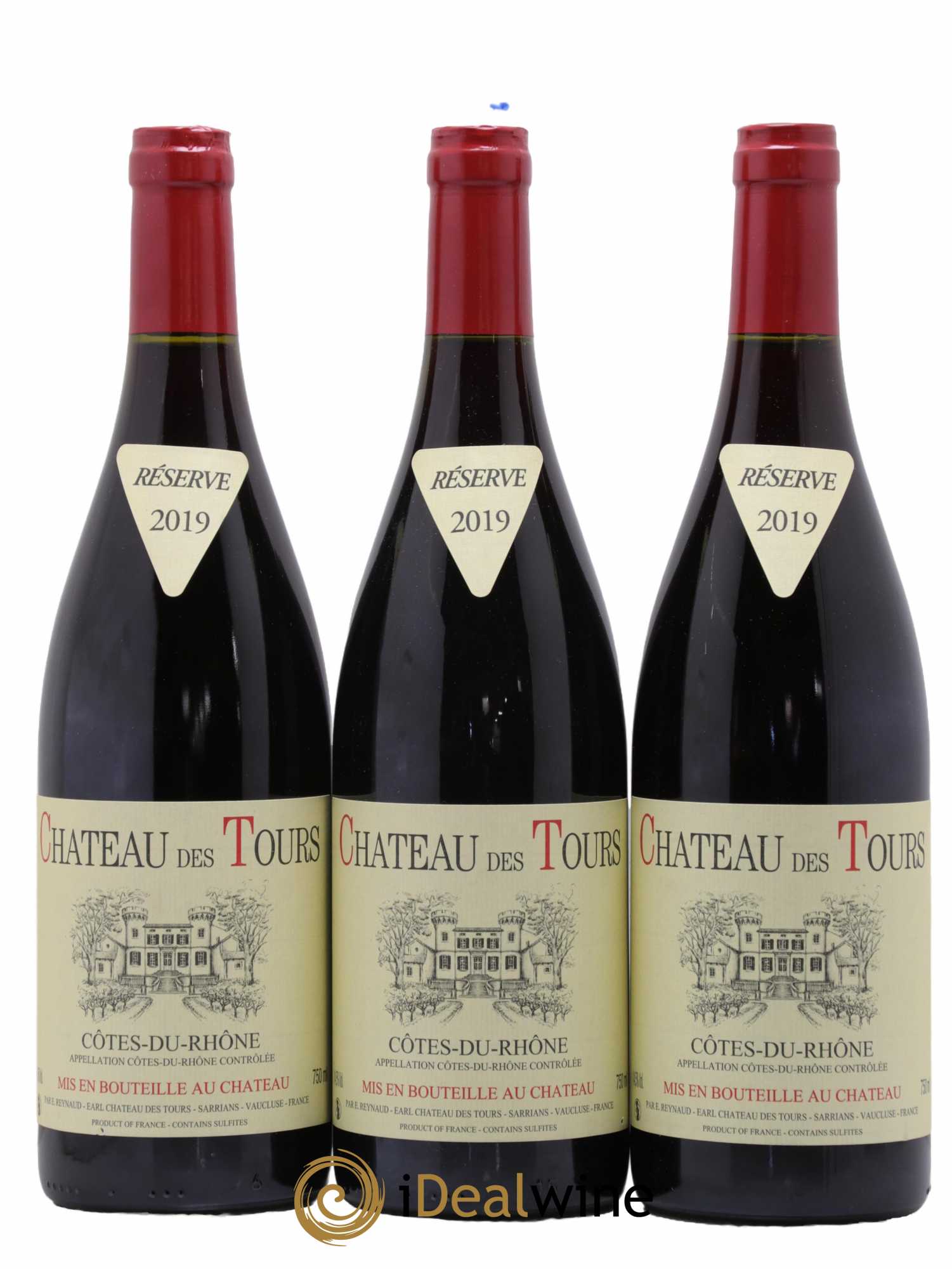 Côtes-du-Rhône Château des Tours Emmanuel Reynaud 2019 - Lot de 3 bouteilles - 0