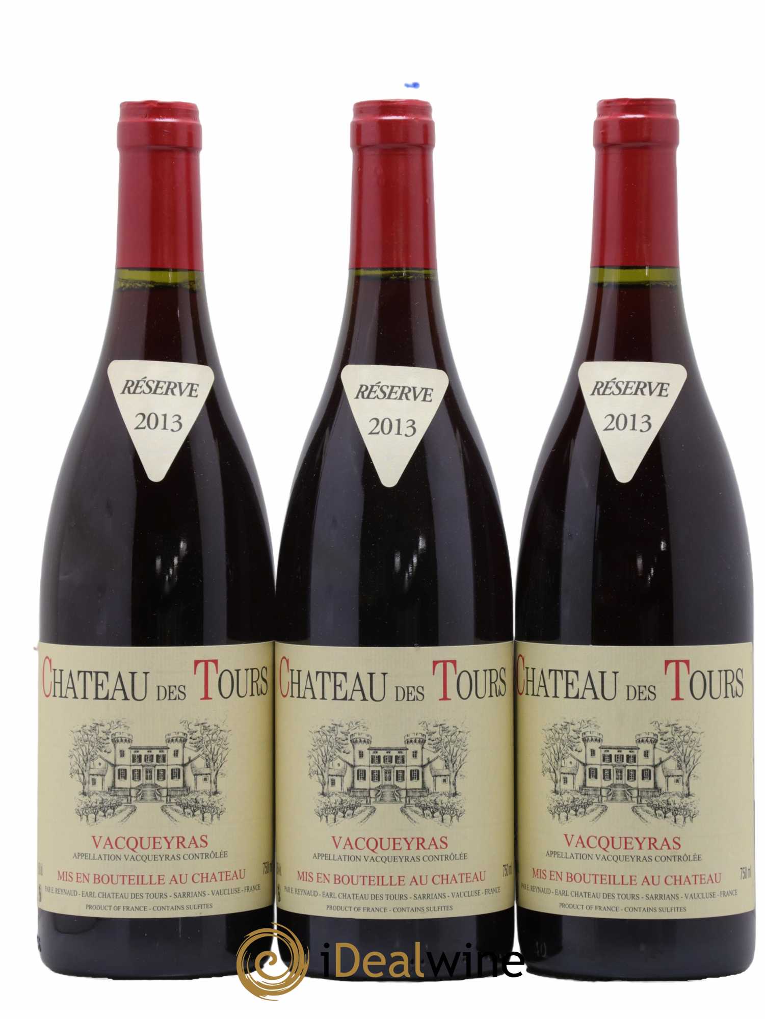 Vacqueyras Château des Tours Emmanuel Reynaud 2013 - Lot de 3 bouteilles - 0