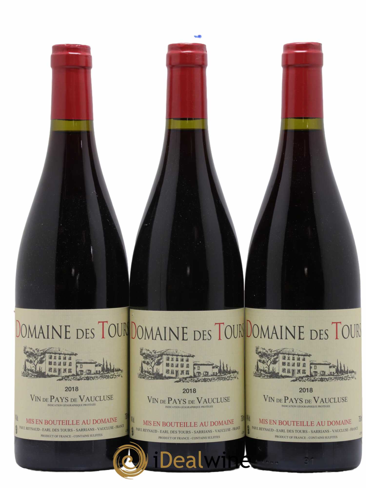 Vaucluse (Vin de Pays de Vaucluse) Domaine des Tours Emmanuel Reynaud 2018 - Lot de 3 bouteilles - 0