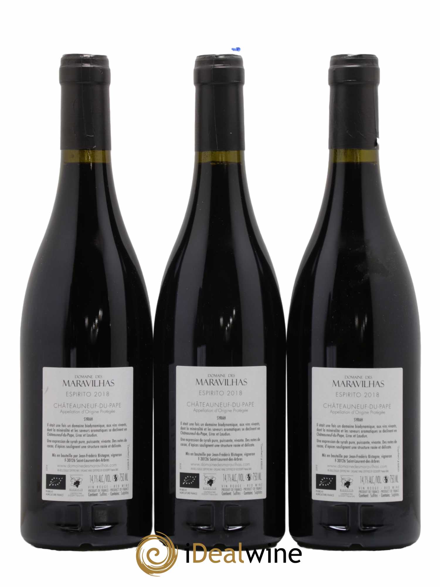 Châteauneuf-du-Pape Espirito Domaine Maravilhas 2018 - Lot de 3 bouteilles - 1