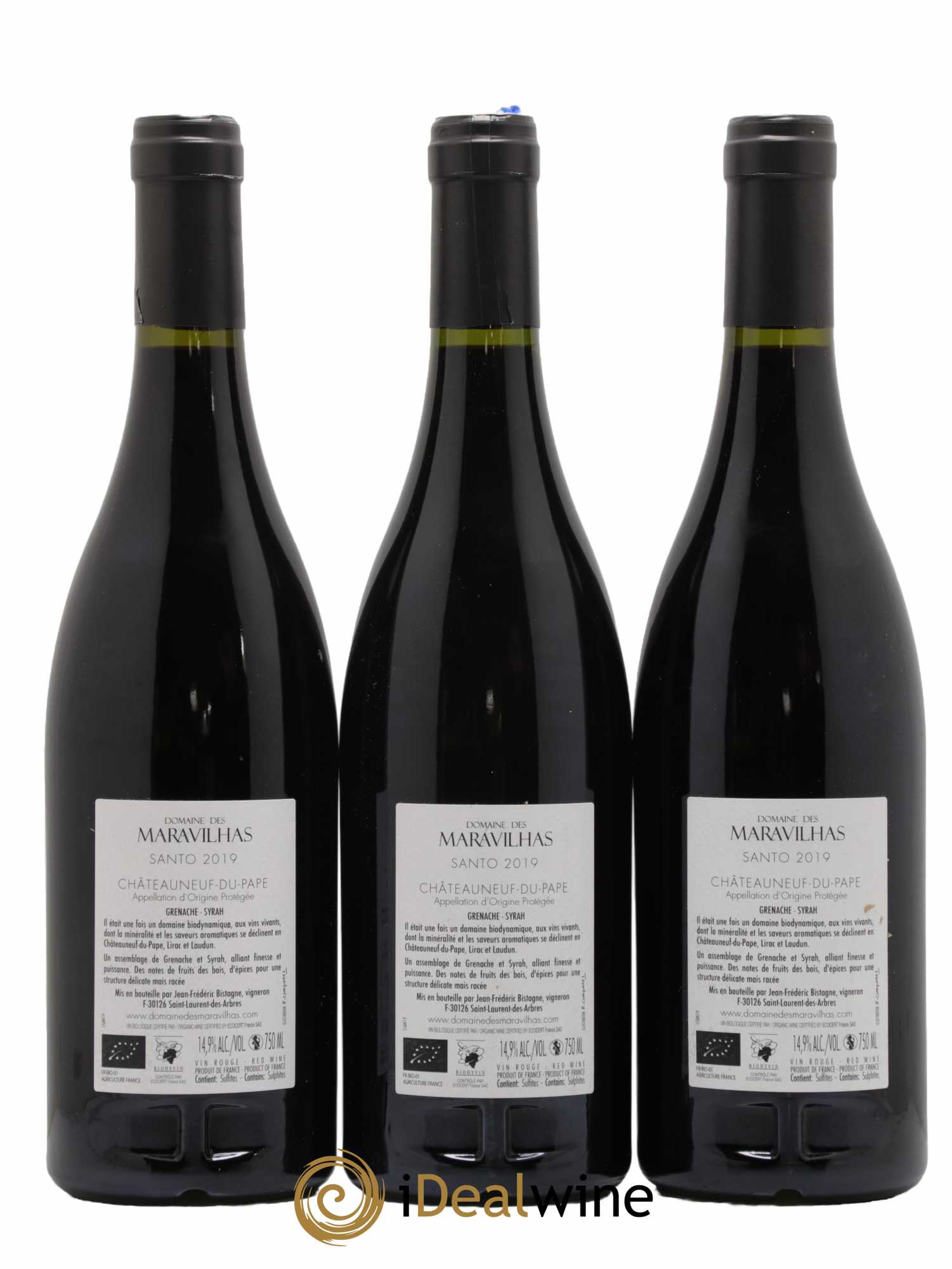 Châteauneuf-du-Pape Santo Domaine Maravilhas 2019 - Lot of 3 bottles - 1