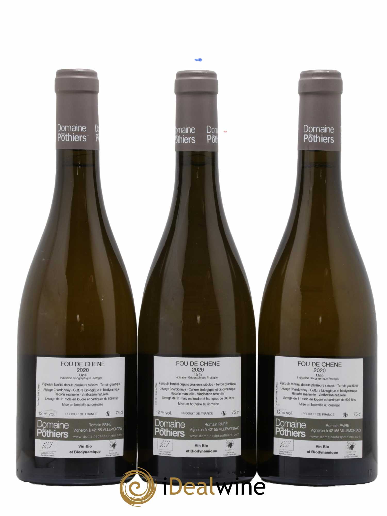 Urfé Fou de Chêne Domaine des Pothiers 2020 - Lot de 3 bouteilles - 1