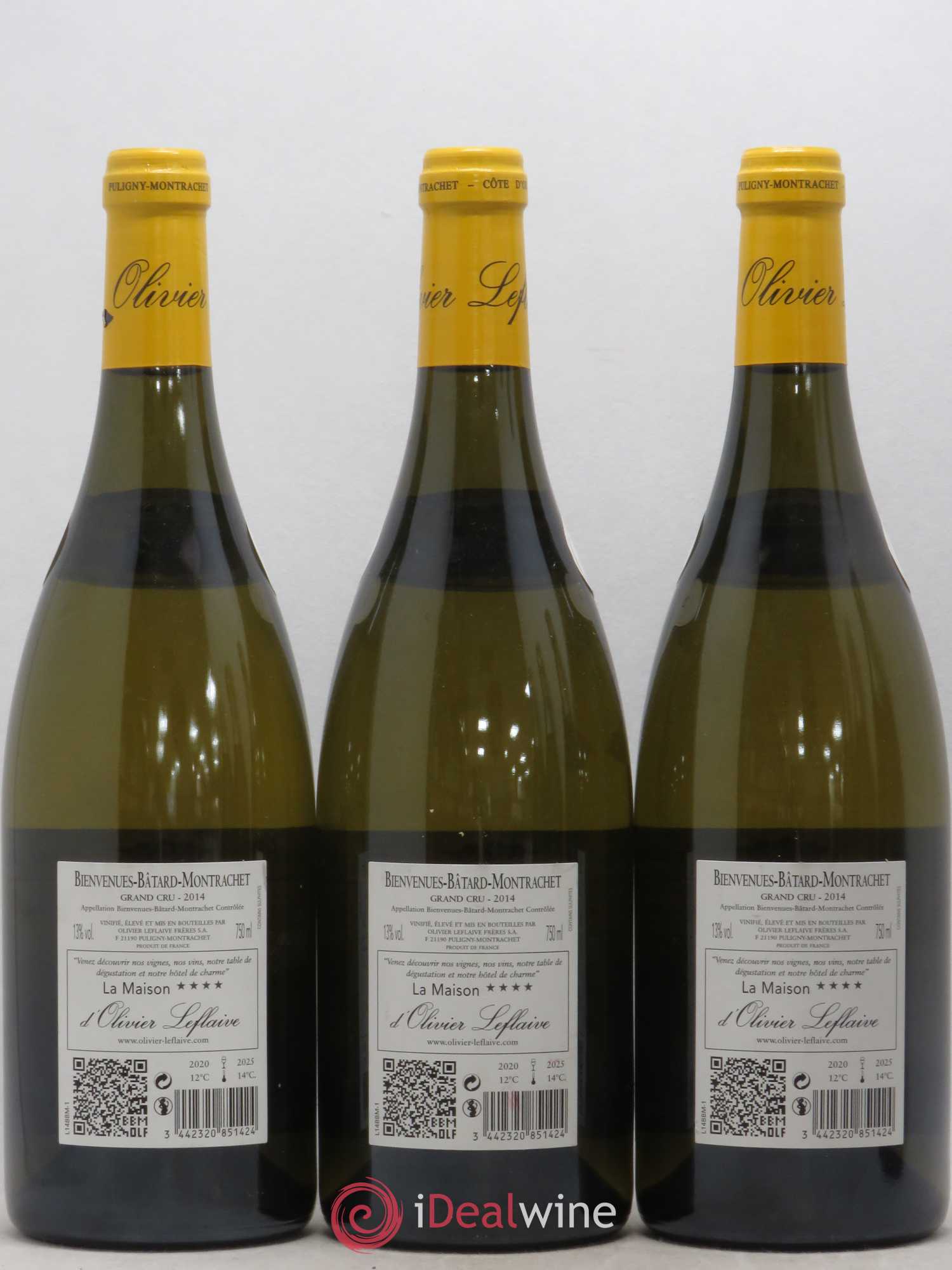 Bienvenues-Bâtard-Montrachet Grand Cru Olivier Leflaive 2014 - Lot de 3 bouteilles - 1