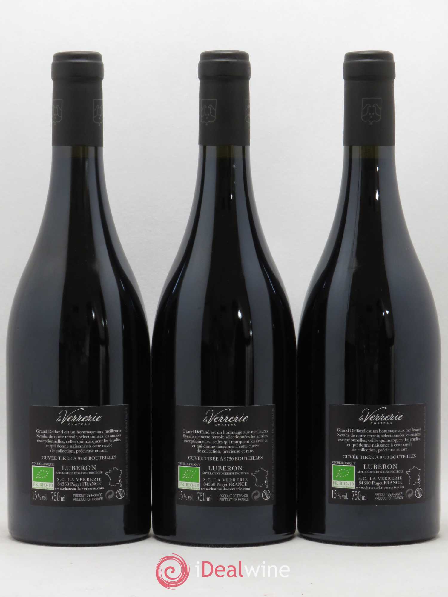 Côtes du Luberon Grand Deffand Château La Verrerie  (sans prix de réserve) 2017 - Lot de 3 bouteilles - 1
