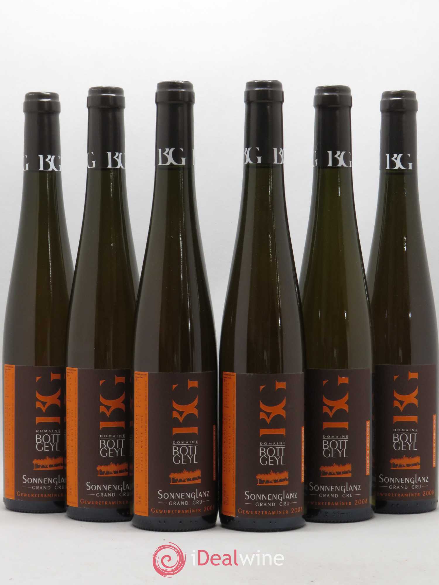 Alsace Grand Cru Sonnenglanz Sélection de Grains Nobles Gewurztraminer Bott-Geyl (Domaine) 50cl (senza prezzo di riserva) 2008 - Lotto di 6 bottiglie - 0