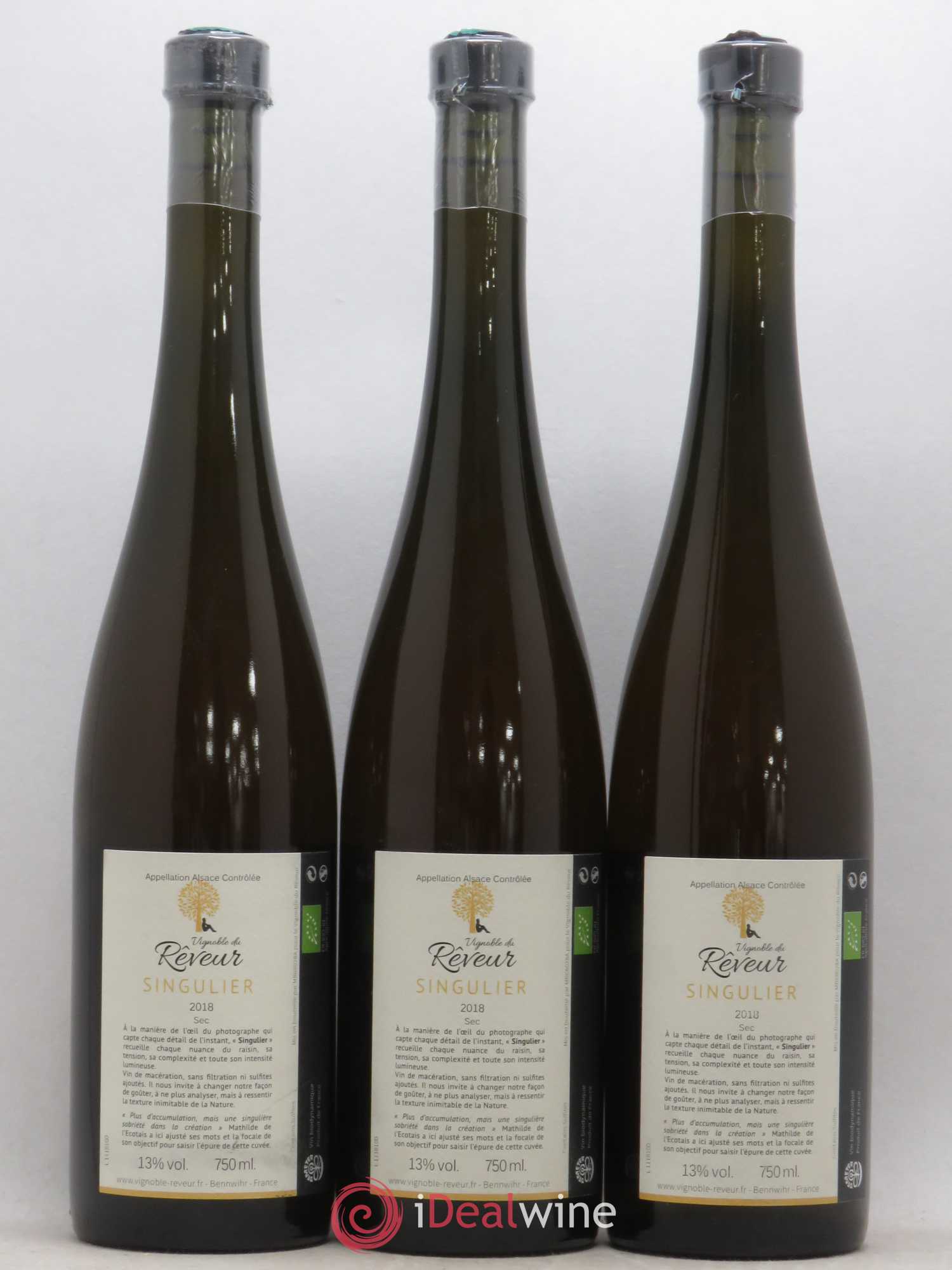 Alsace Singulier Vignoble du Rêveur  (senza prezzo di riserva) (senza prezzo di riserva) 2018 - Lotto di 3 bottiglie - 1
