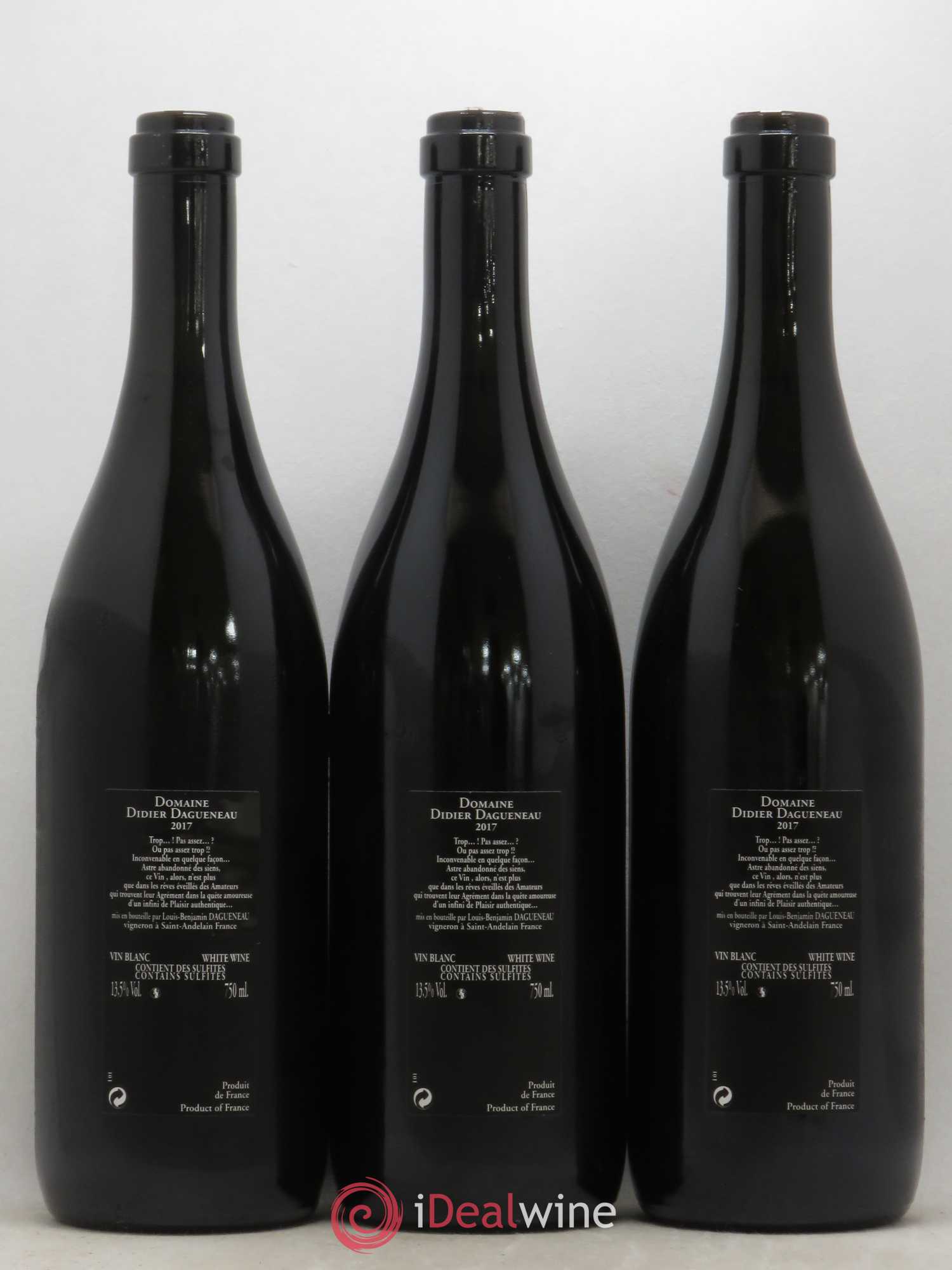 Vin de France (anciennement Pouilly-Fumé) Silex Dagueneau (Domaine Didier - Louis-Benjamin) (sans prix de réserve) 2017 - Lot de 3 bouteilles - 1