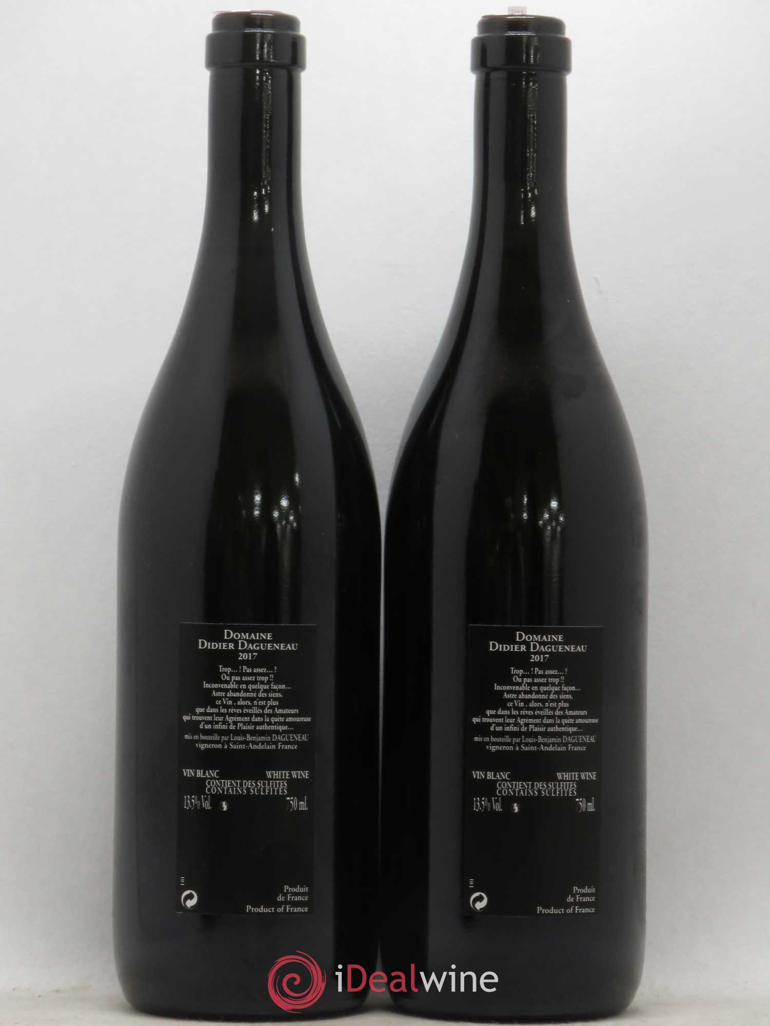 Vin de France (anciennement Pouilly-Fumé) Silex Dagueneau (Domaine Didier - Louis-Benjamin)  (no reserve) 2017 - Lot of 2 bottles - 1