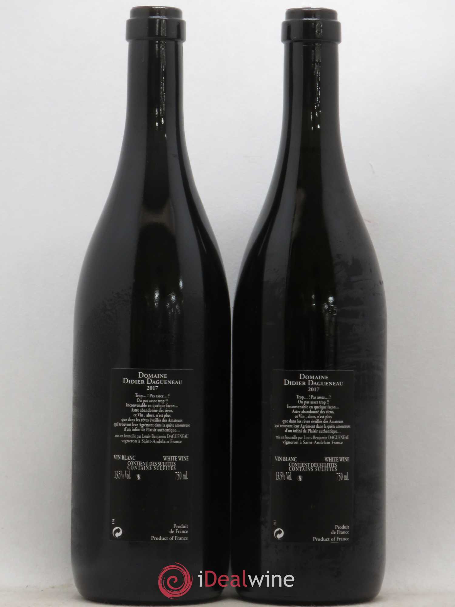Vin de France (anciennement Pouilly-Fumé) Silex Dagueneau (Domaine Didier - Louis-Benjamin) (sans prix de réserve) 2017 - Lot de 2 bouteilles - 1